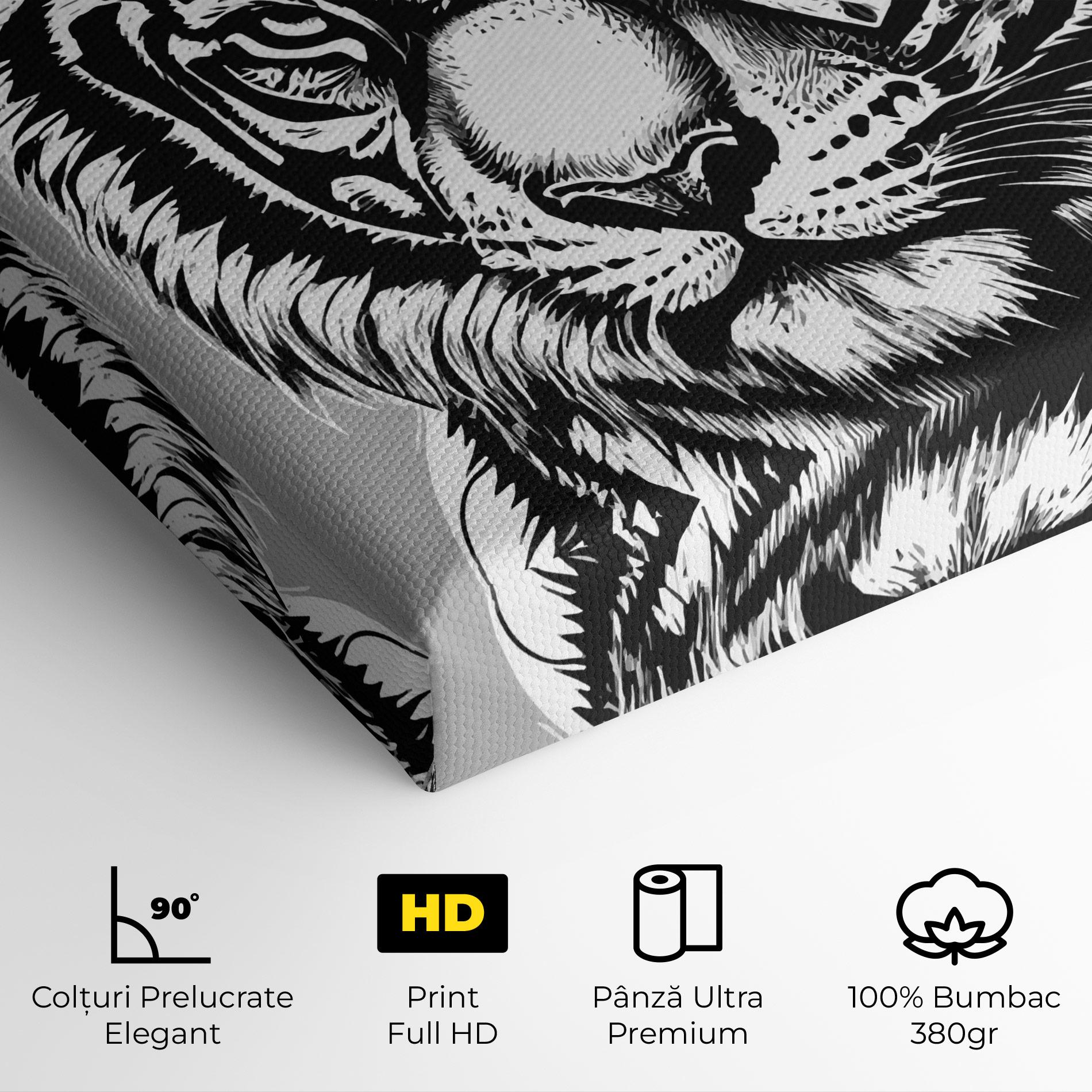 Tablou Canvas White Tiger Grey mockup 4