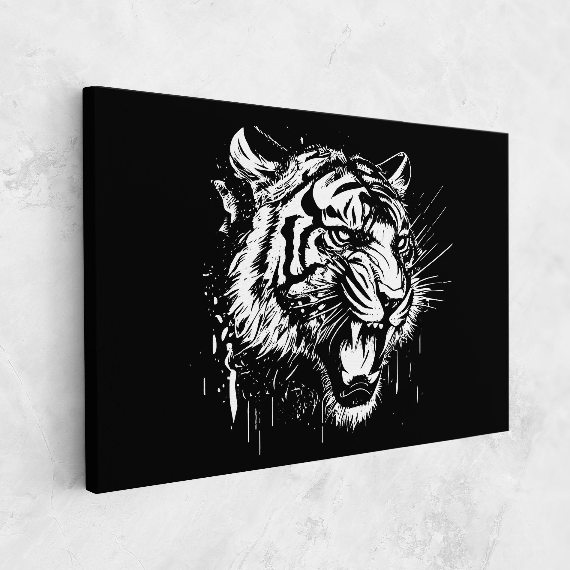 Tablou Canvas Angry Tiger Head mockup 1