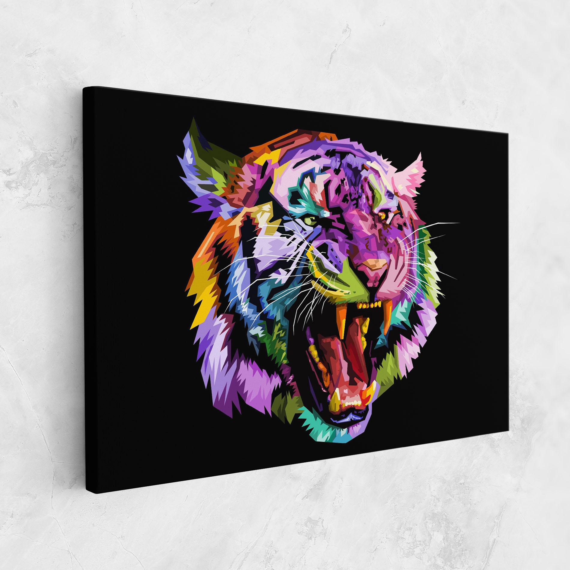Tablou Canvas Tiger On Black mockup 1