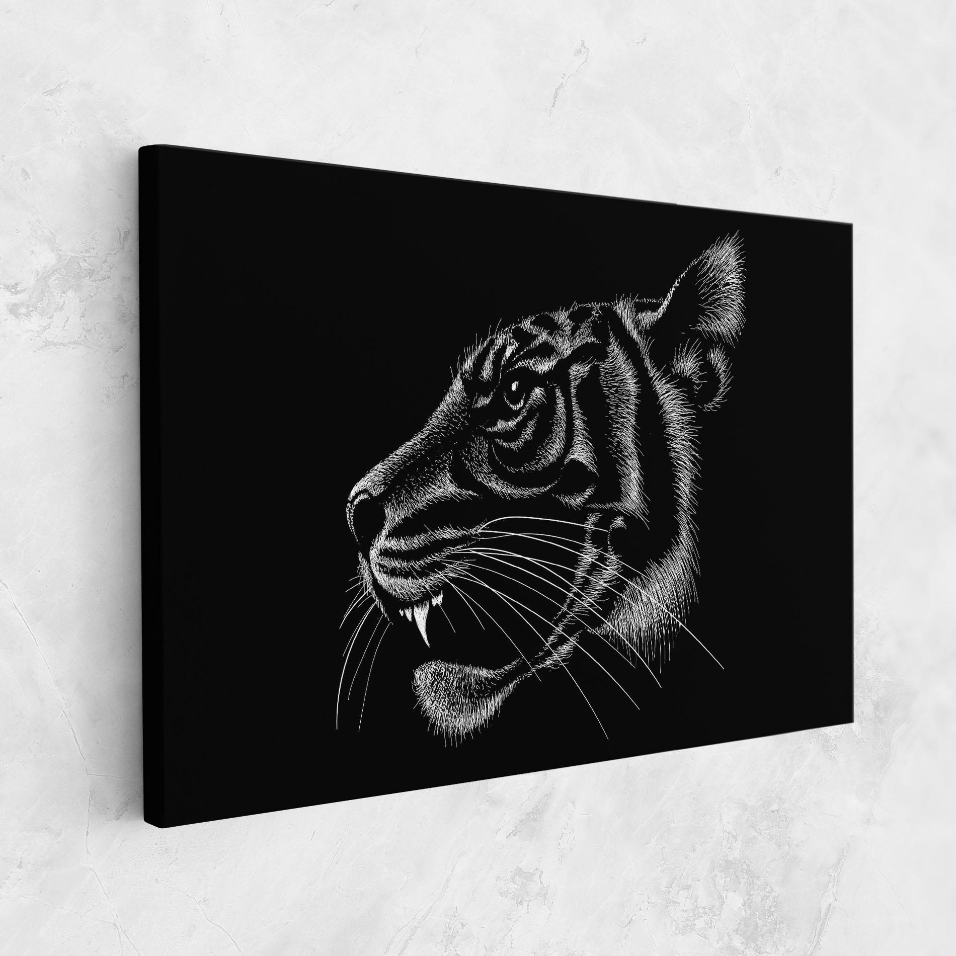 Tablou Canvas Tiger White Head mockup 1