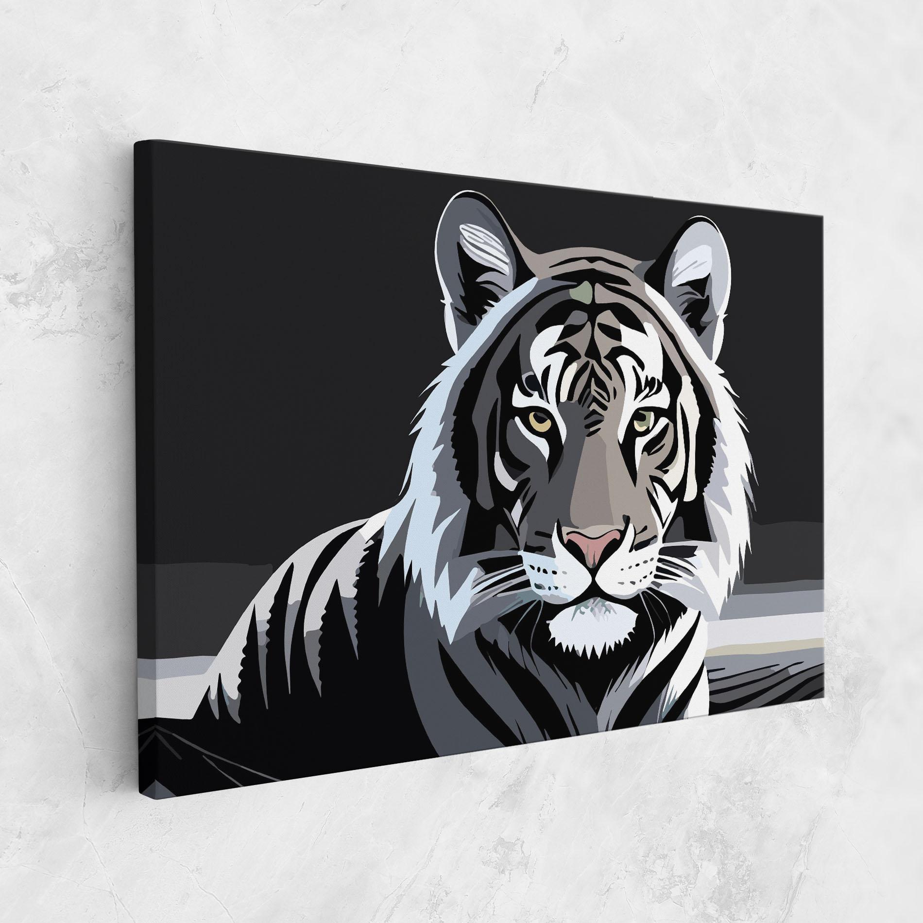 Tablou Canvas White Grey Tiger mockup 1