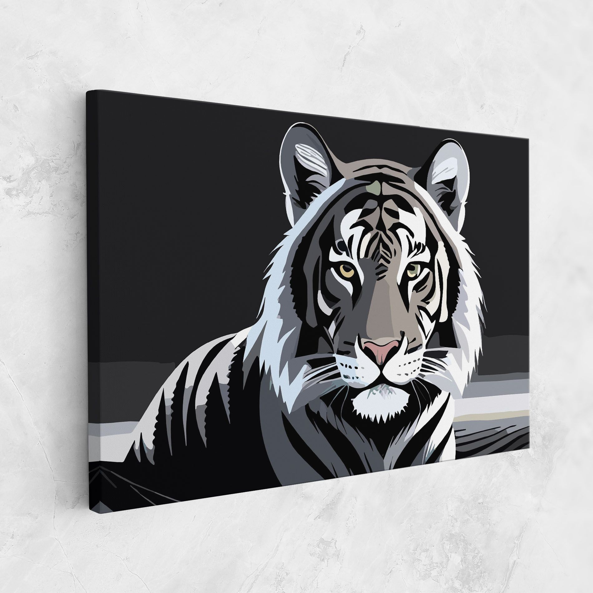White Grey Tiger mockup 1