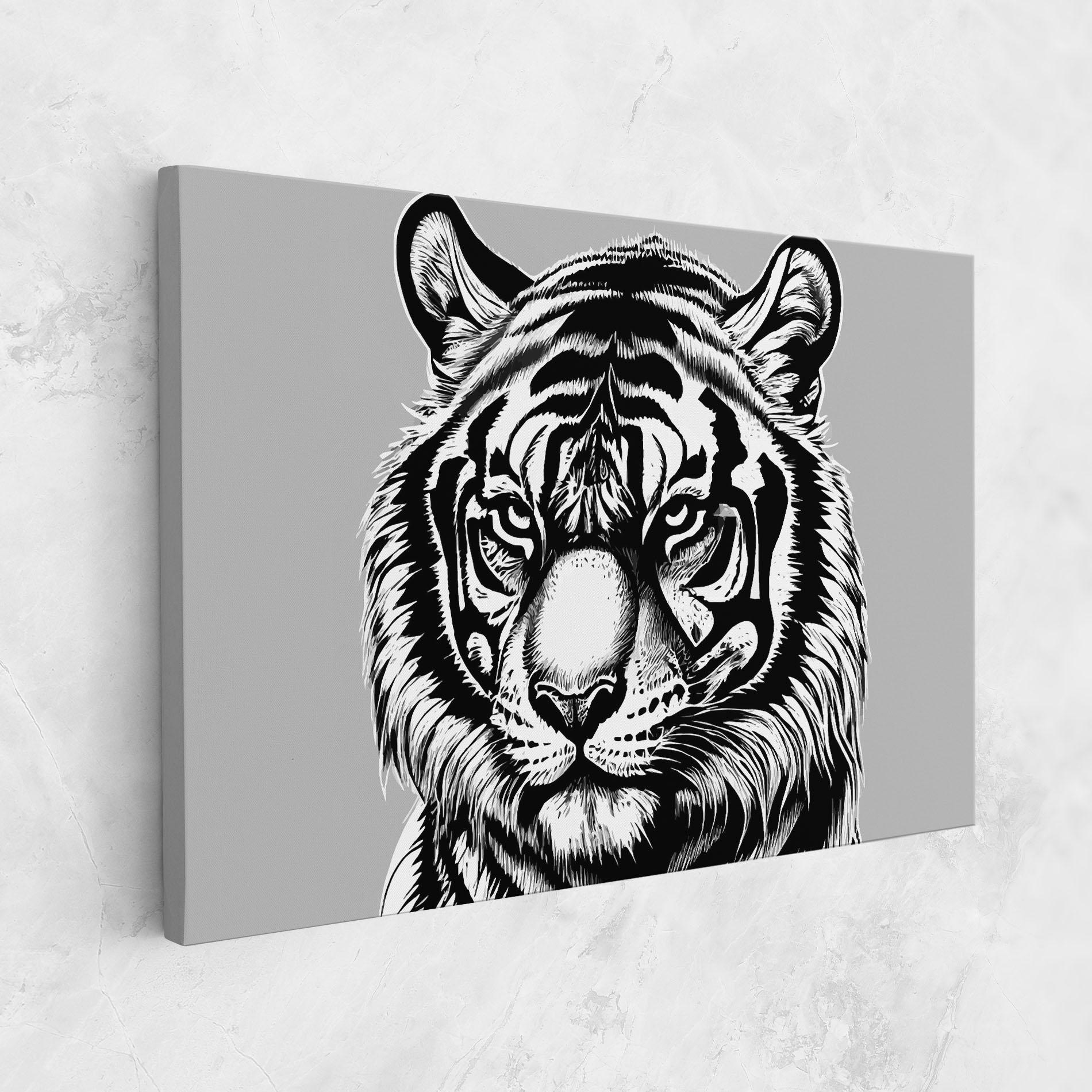 Tablou Canvas White Tiger Grey mockup 1