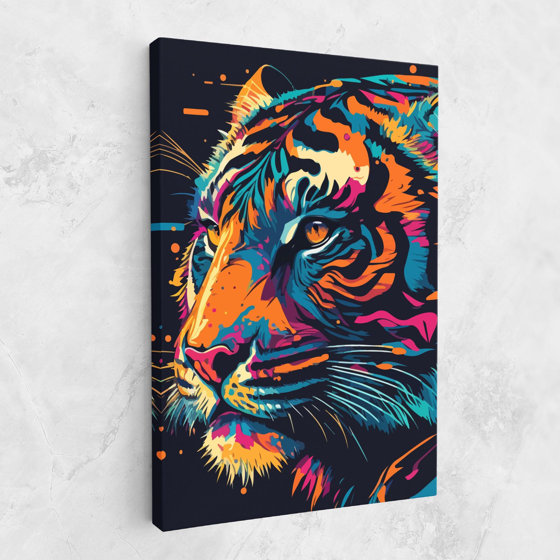 Tablou Canvas Colorful Tiger mockup 1