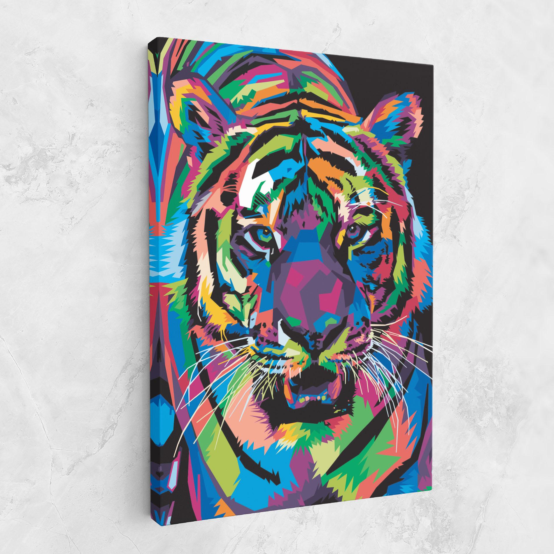 Tablou Canvas Mix Color Tiger mockup 1