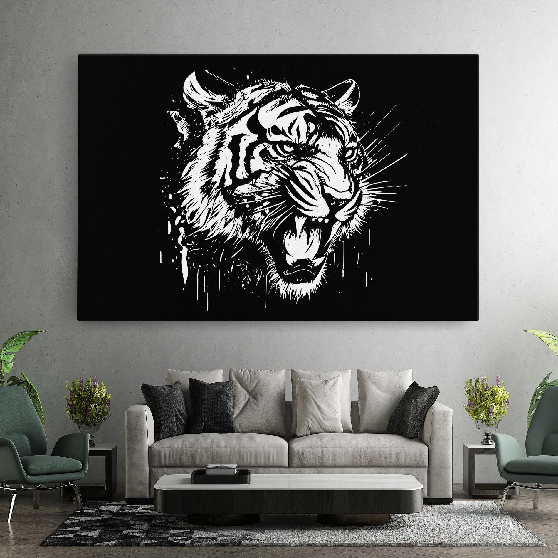 Tablou Canvas Angry Tiger Head mockup 7
