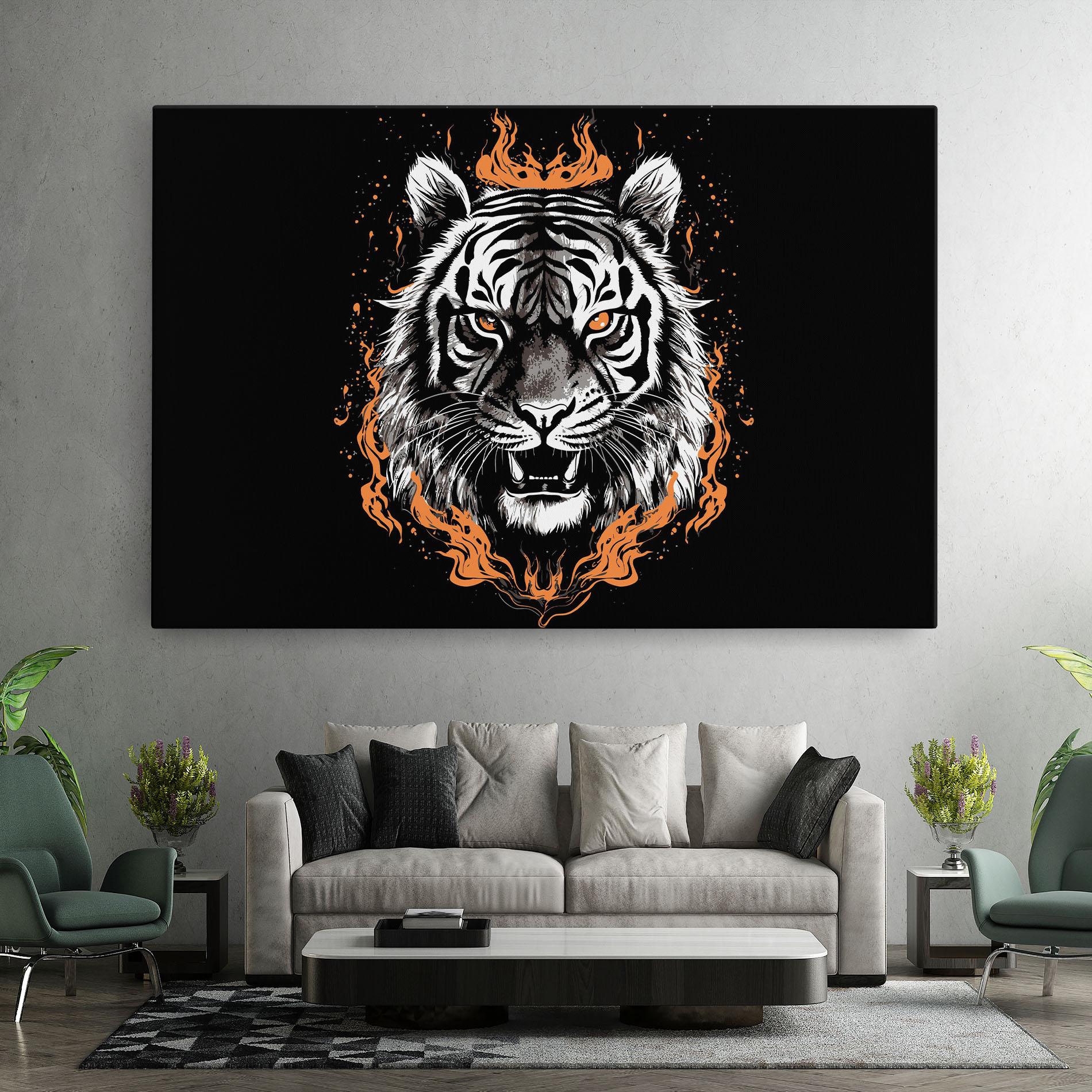 Tablou Canvas Fire Tiger mockup 7