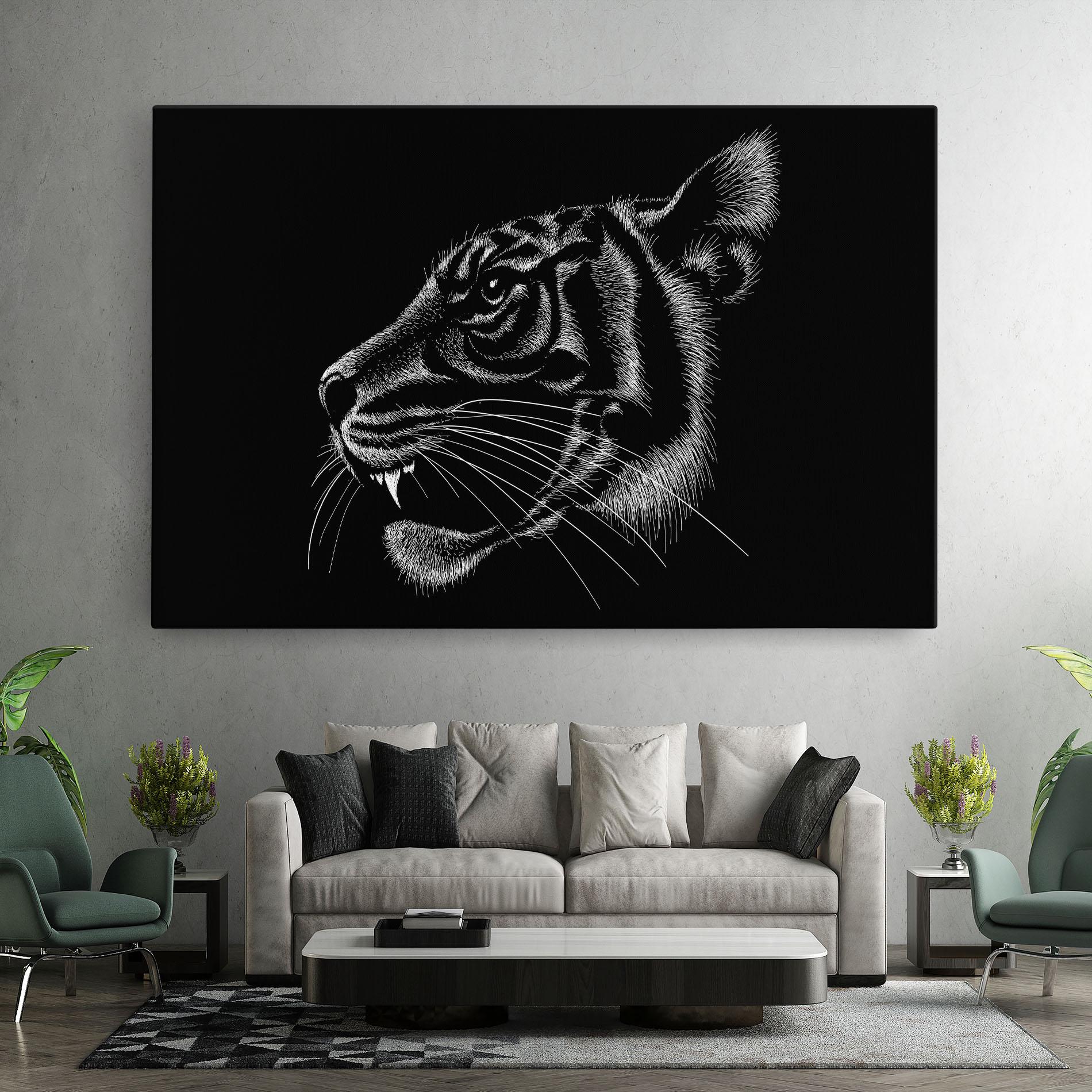 Tablou Canvas Tiger White Head mockup 7