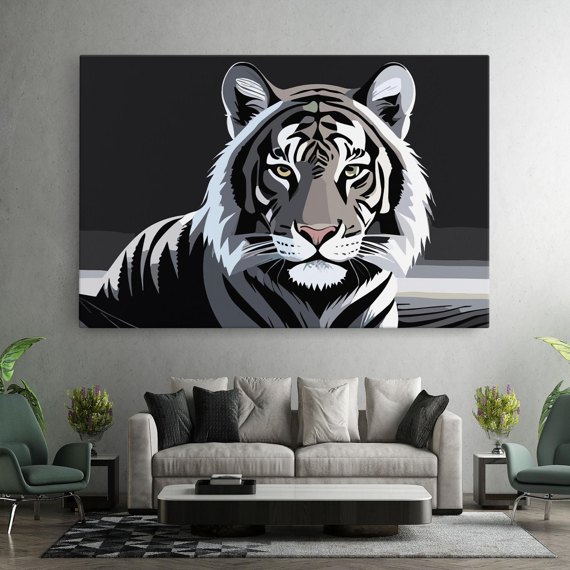 Tablou Canvas White Grey Tiger mockup 7