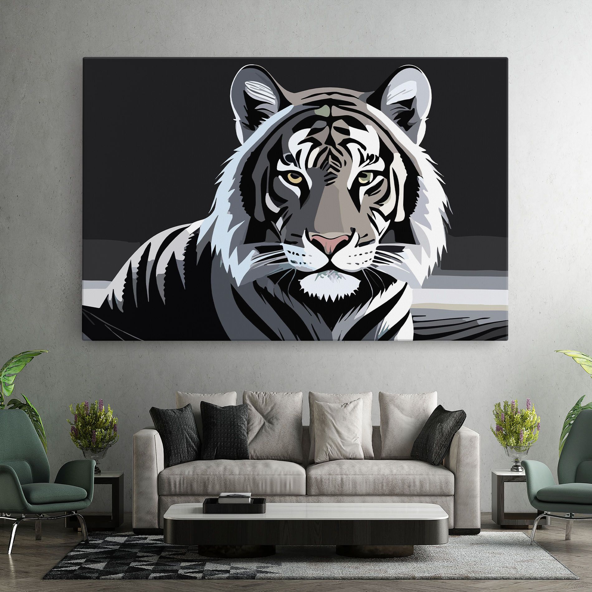 White Grey Tiger mockup 7