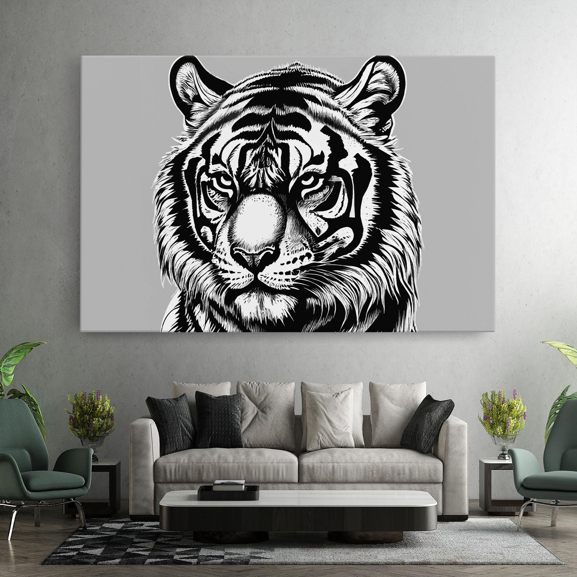 Tablou Canvas White Tiger Grey mockup 7