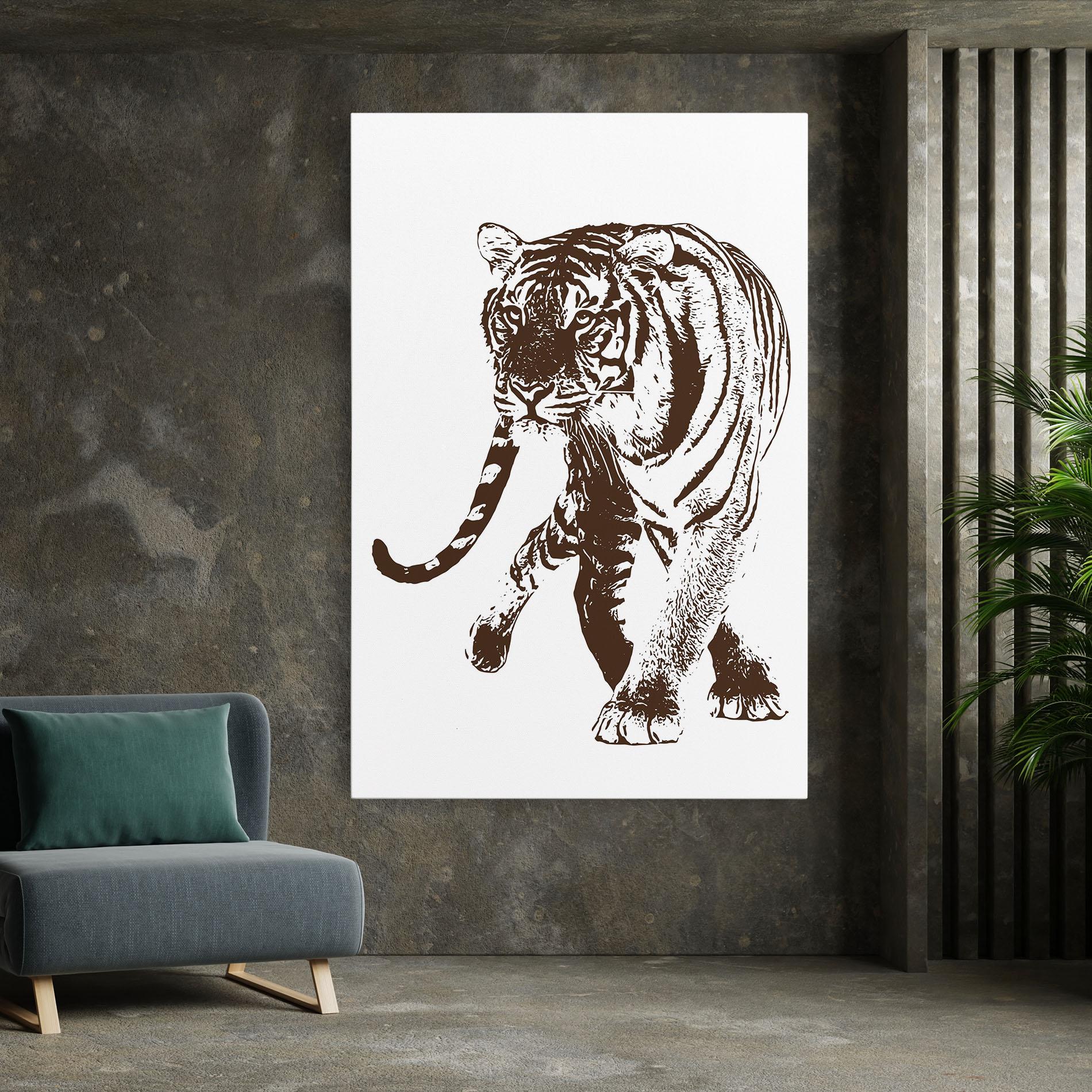 Tablou Canvas Brown Line Tiger mockup 7