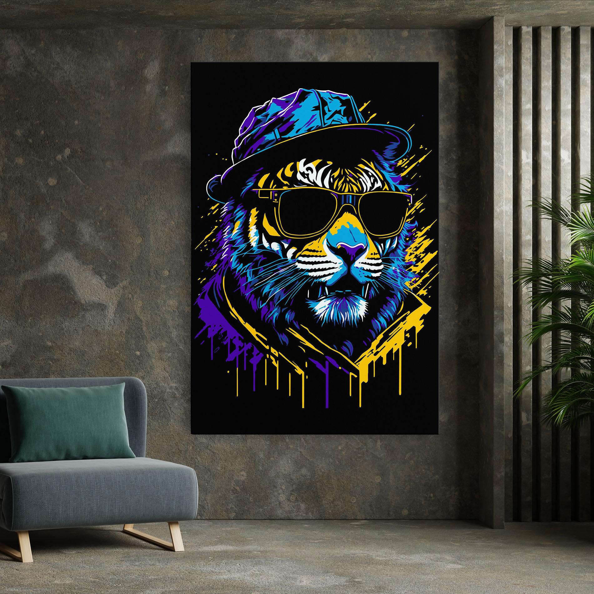 Tablou Canvas Glasses Tiger mockup 7