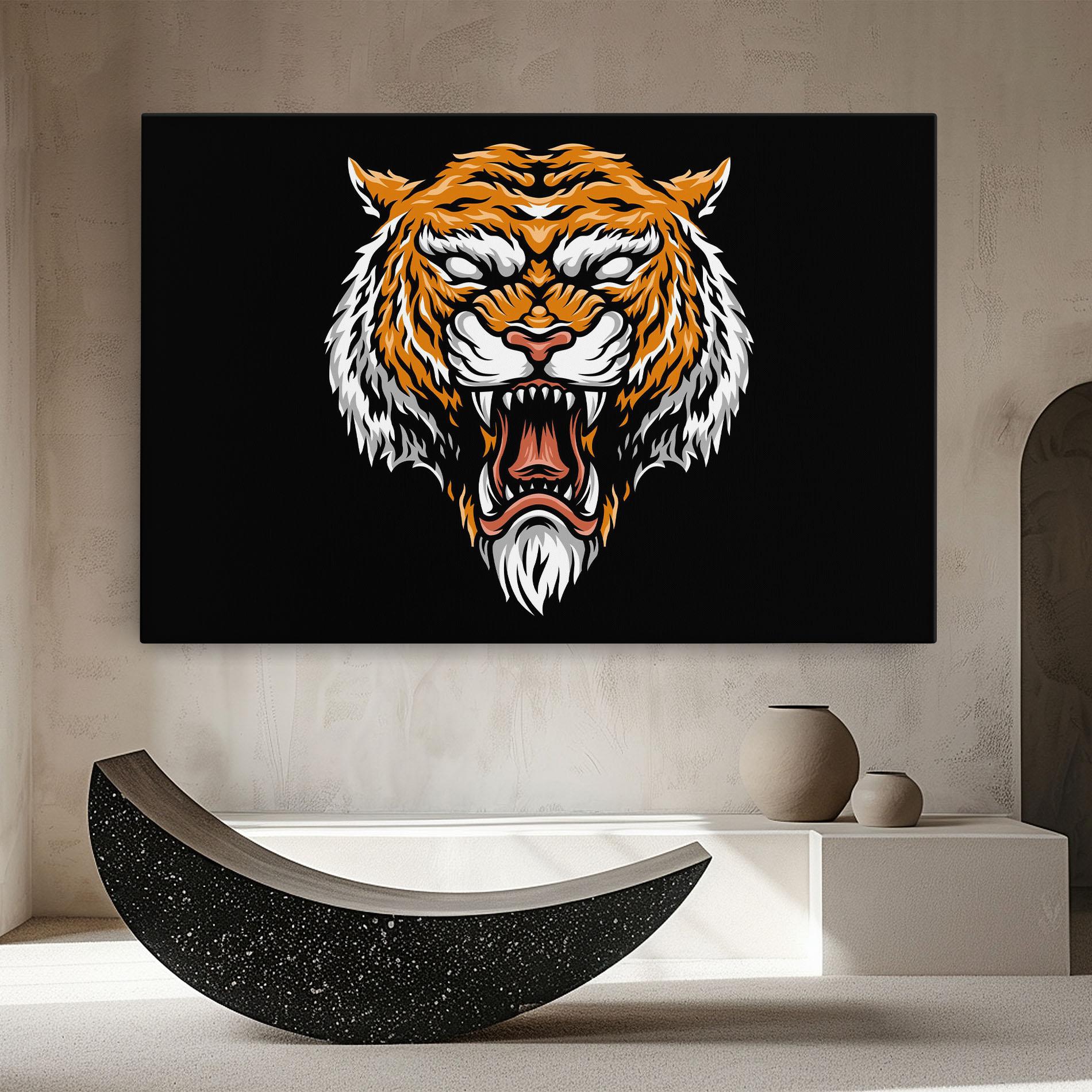 Tablou Canvas Angry Orange Tiger mockup 8