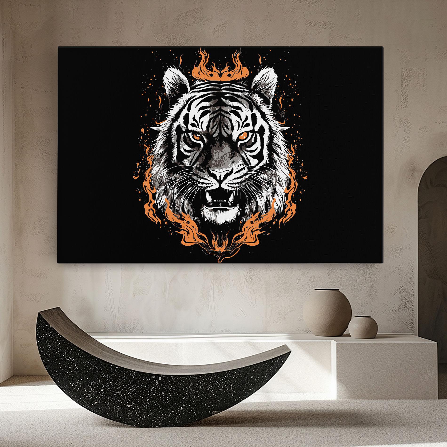 Tablou Canvas Fire Tiger mockup 8