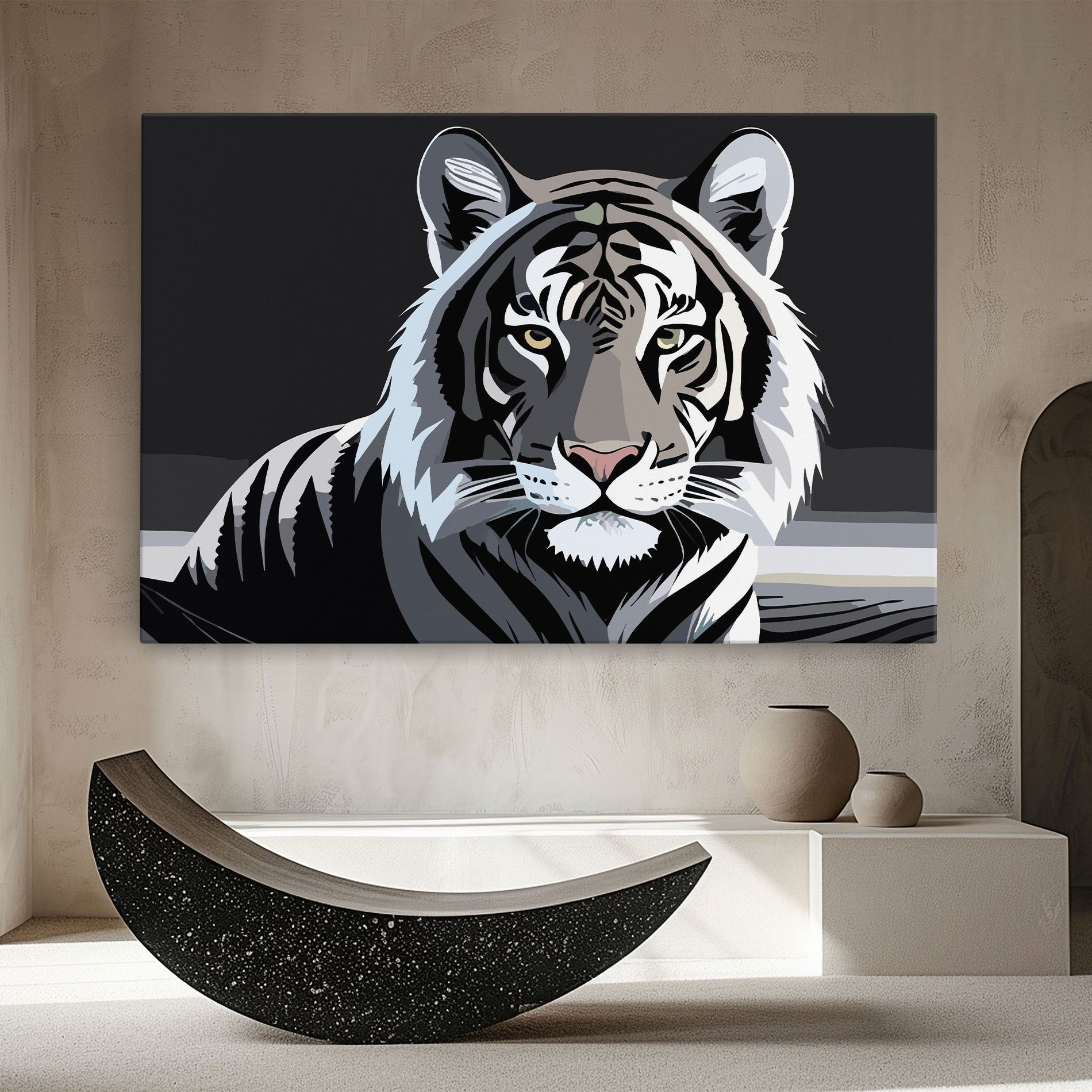 White Grey Tiger mockup 8
