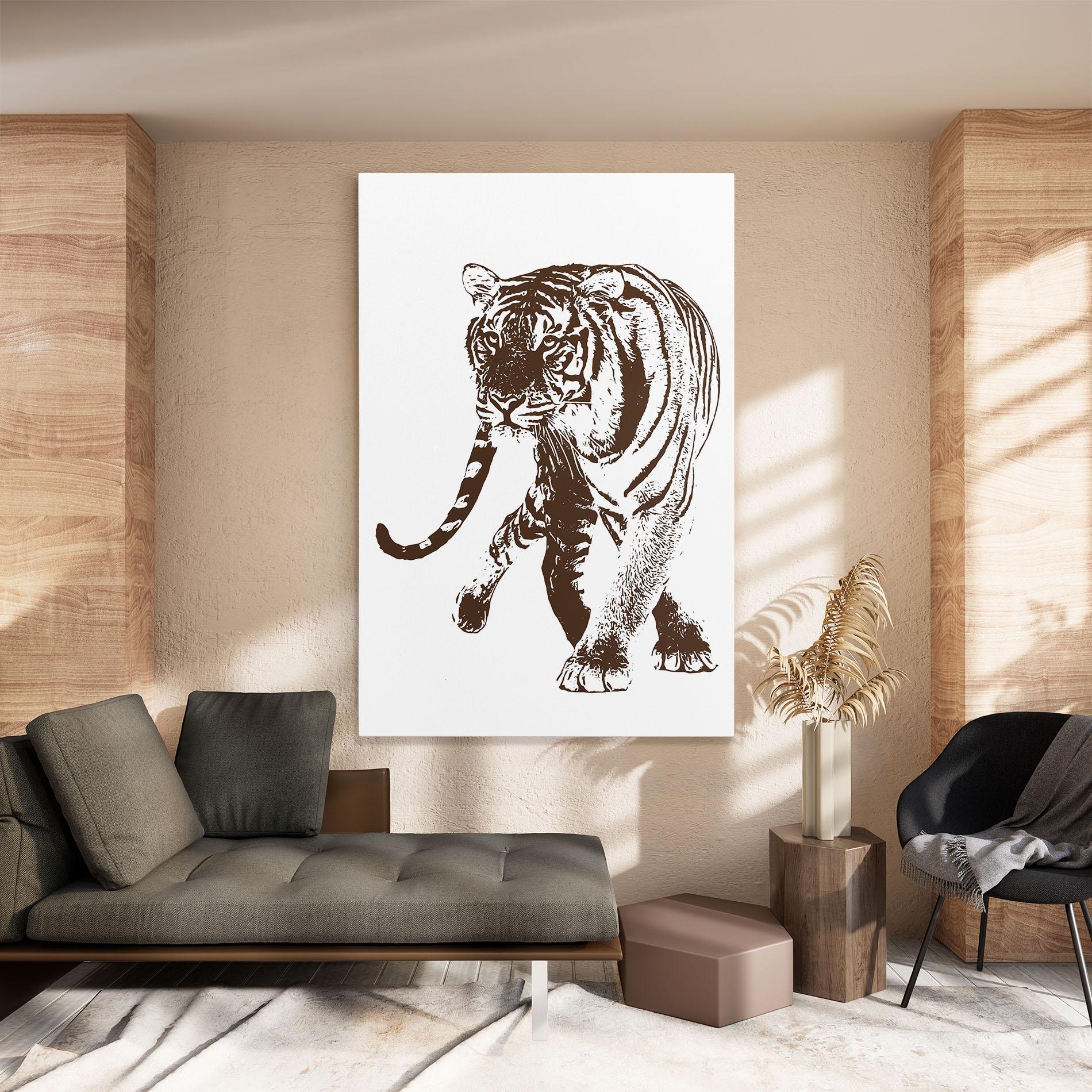 Tablou Canvas Brown Line Tiger mockup 8