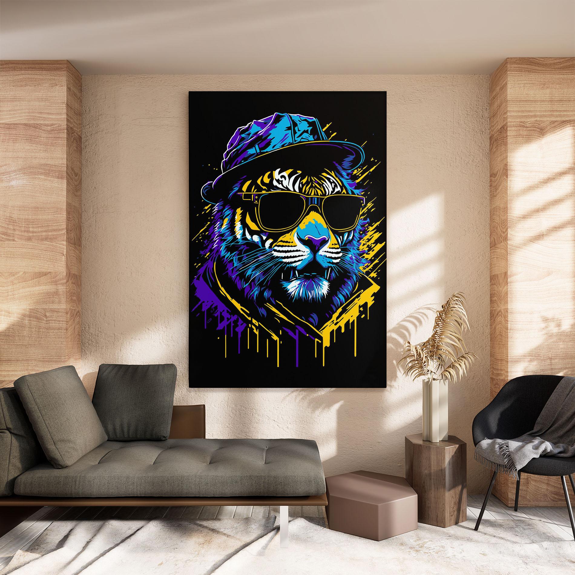 Tablou Canvas Glasses Tiger mockup 8