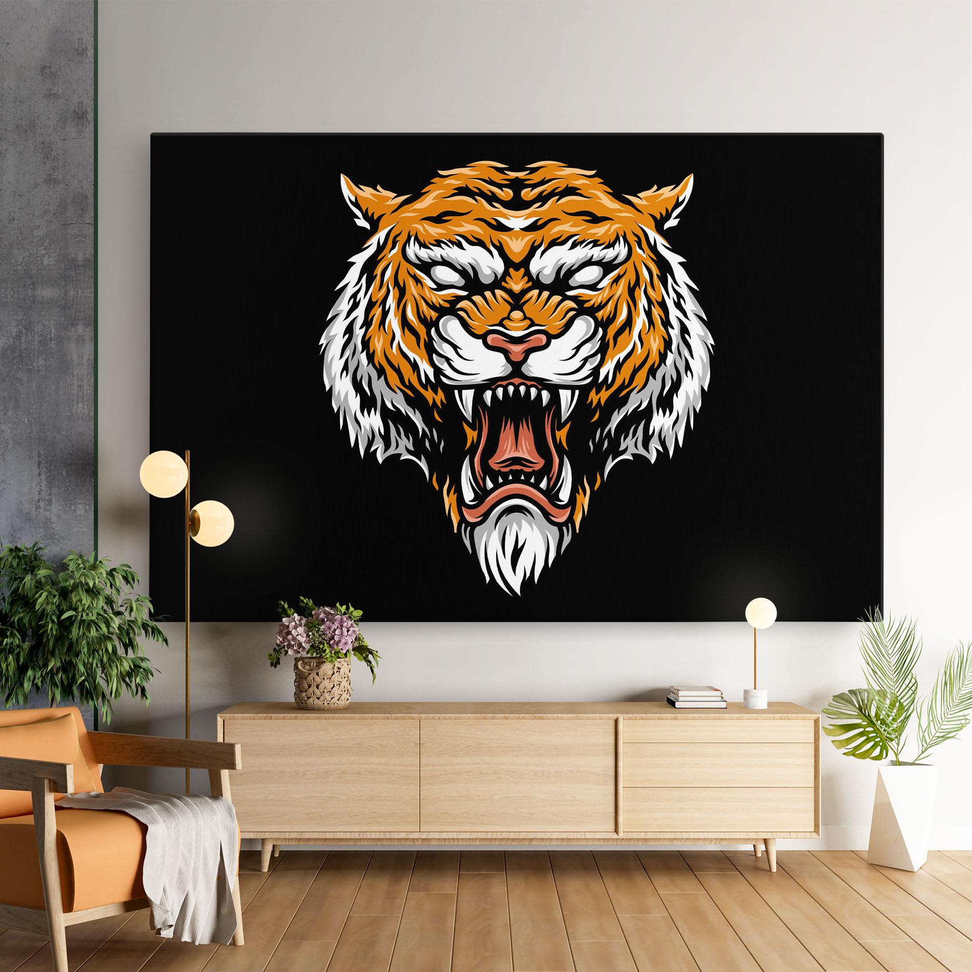 Tablou Canvas Angry Orange Tiger mockup 9