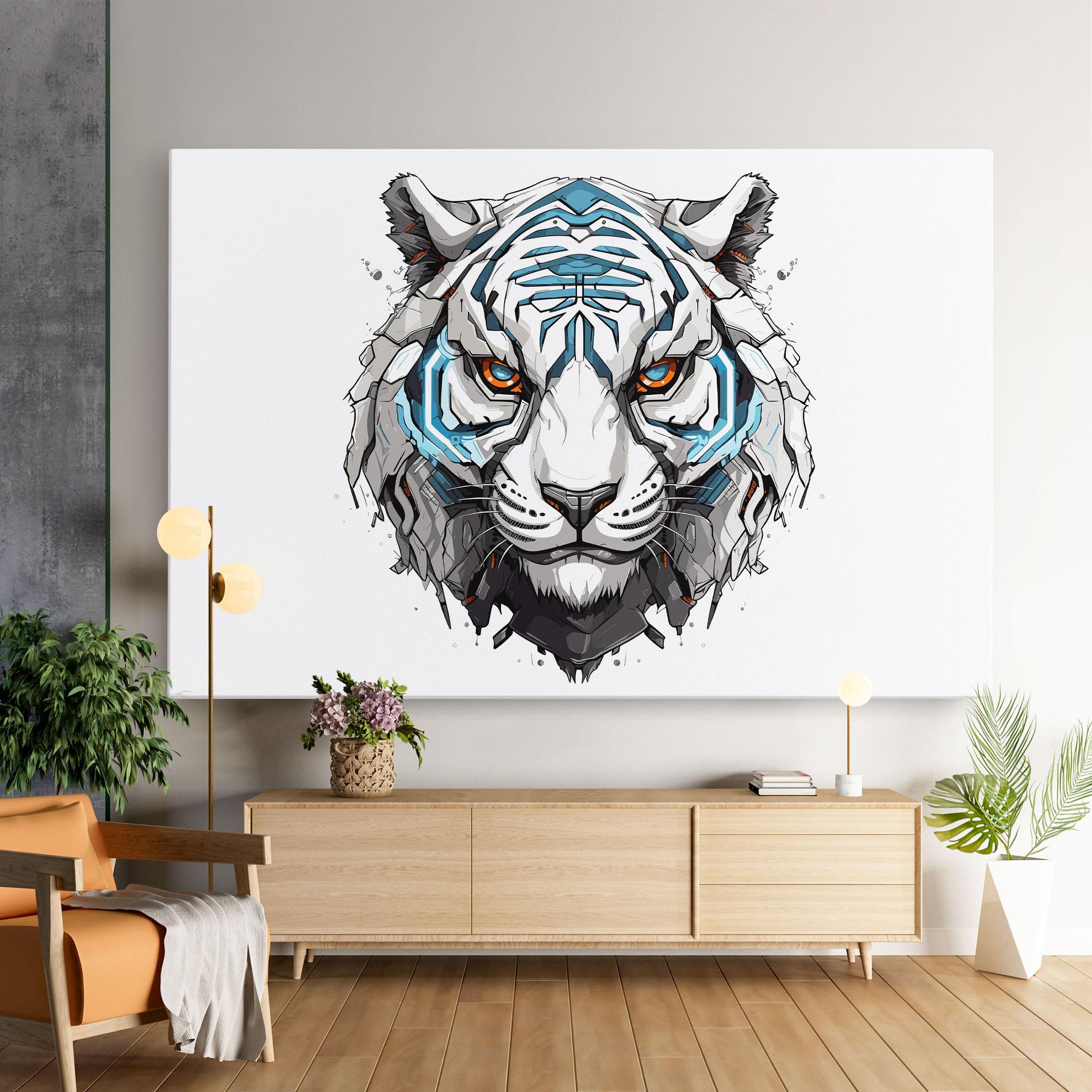 Tablou Canvas Cyborg Tiger mockup 9