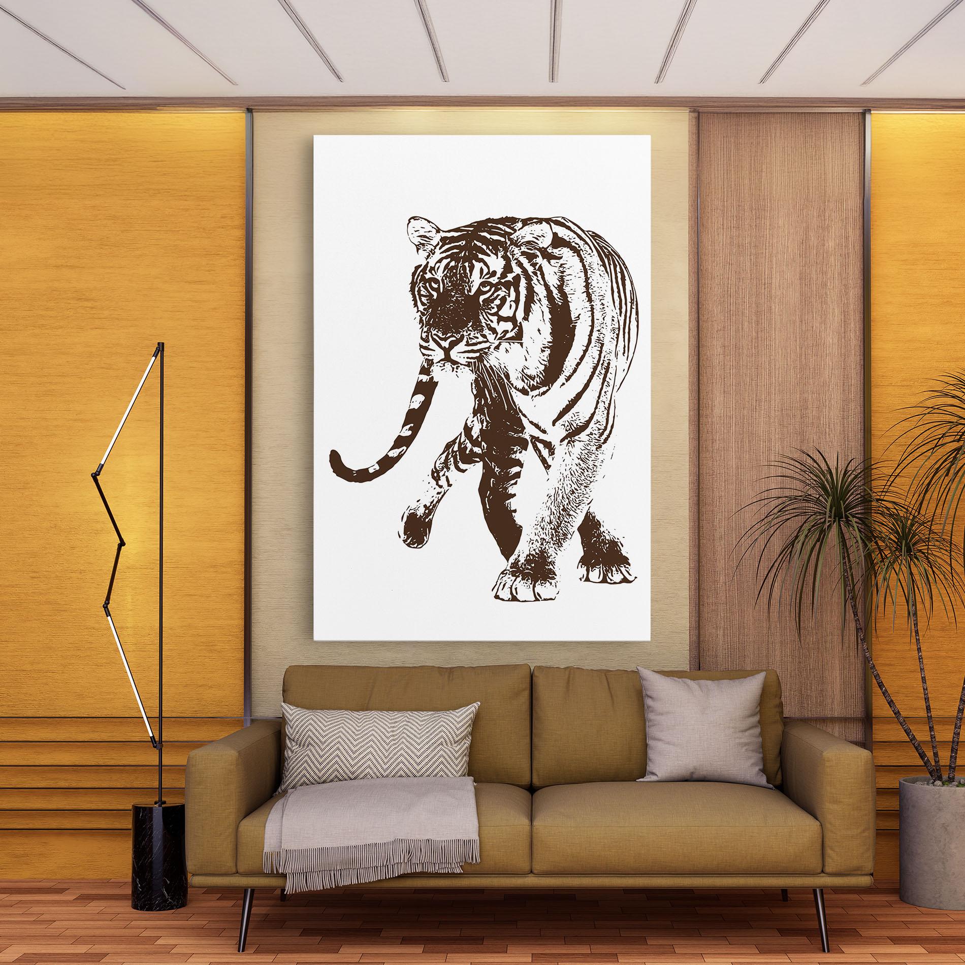 Tablou Canvas Brown Line Tiger mockup 9