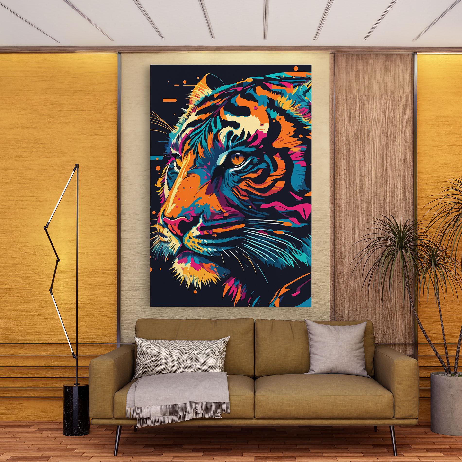 Tablou Canvas Colorful Tiger mockup 9