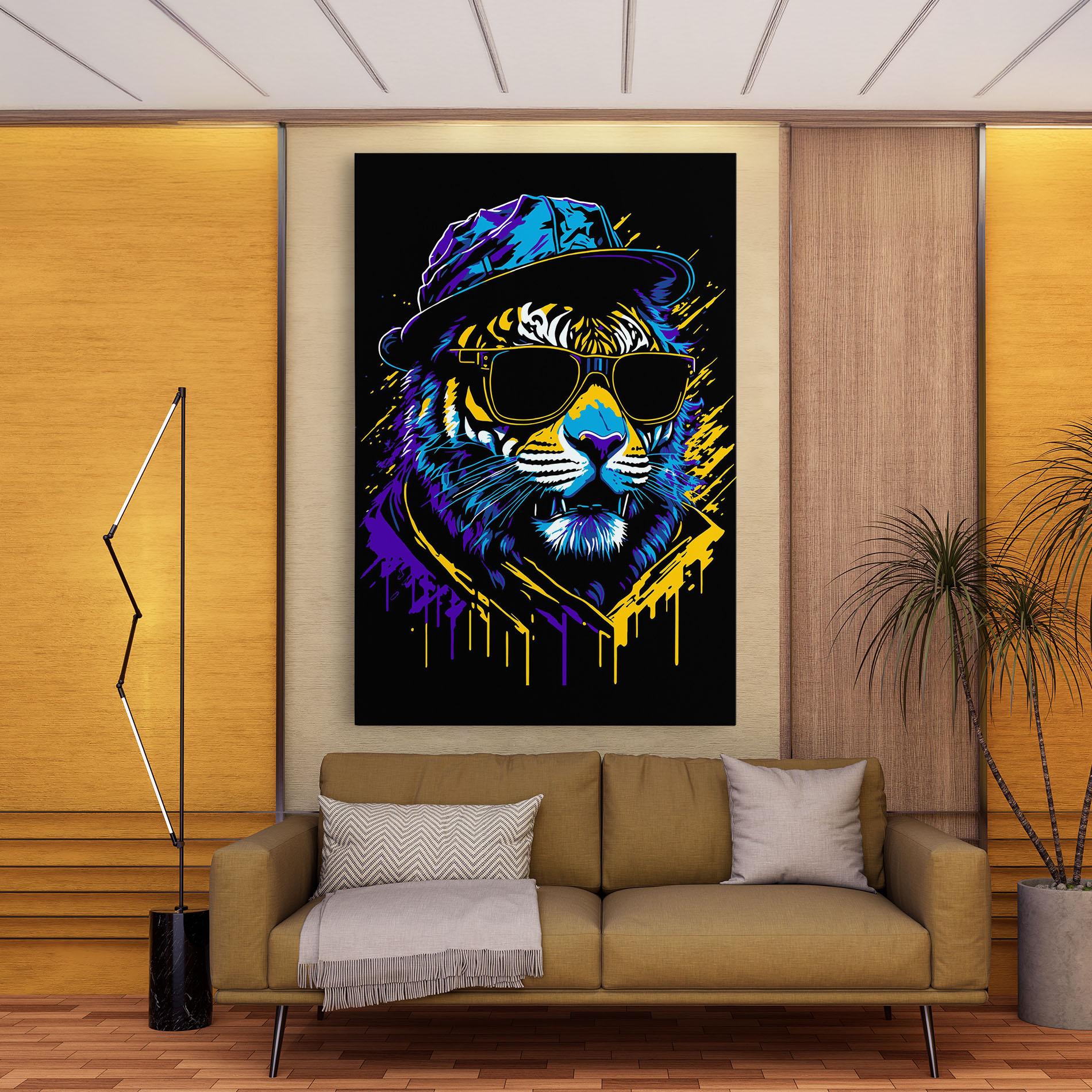 Tablou Canvas Glasses Tiger mockup 9