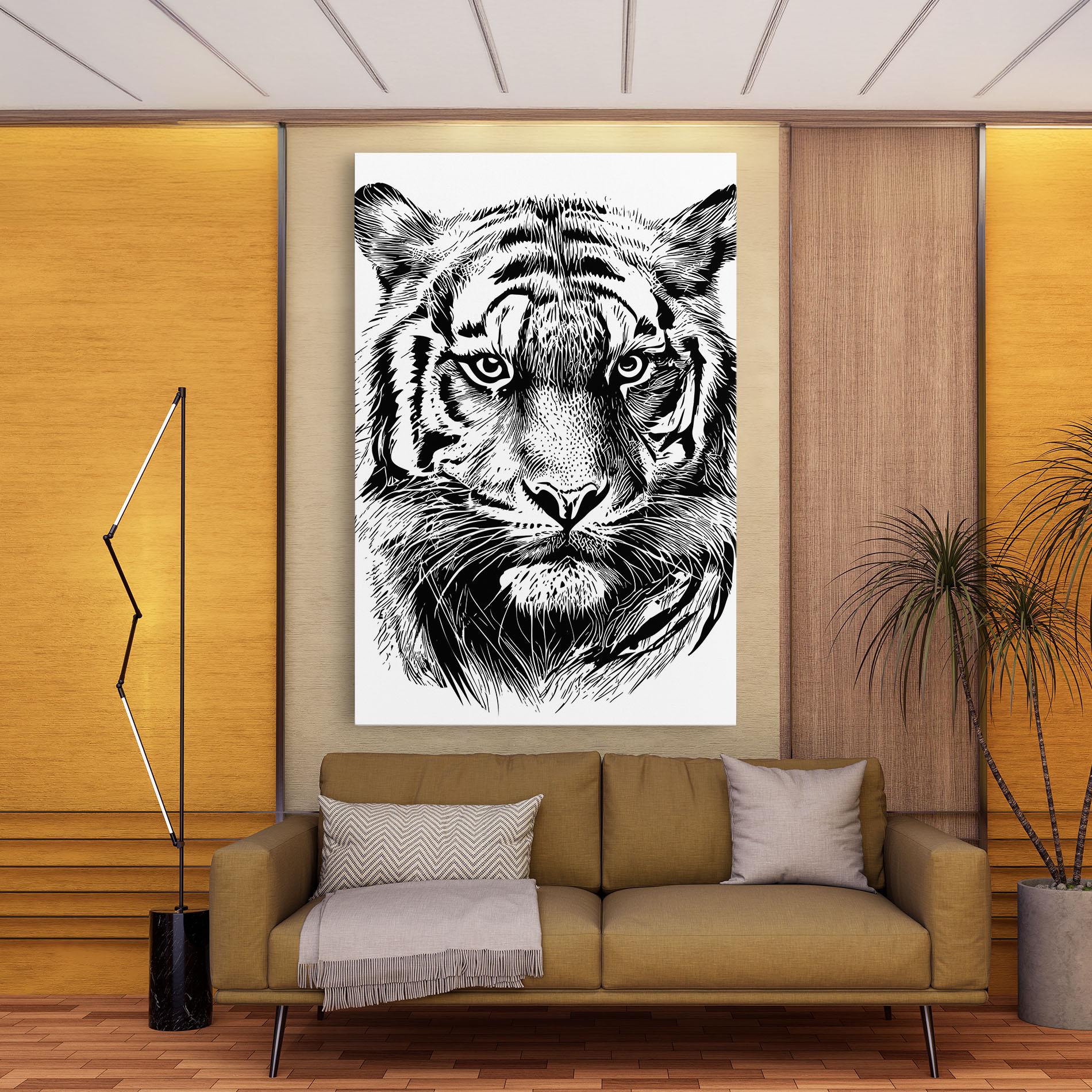 Tablou Canvas Pretty Tiger Head mockup 9