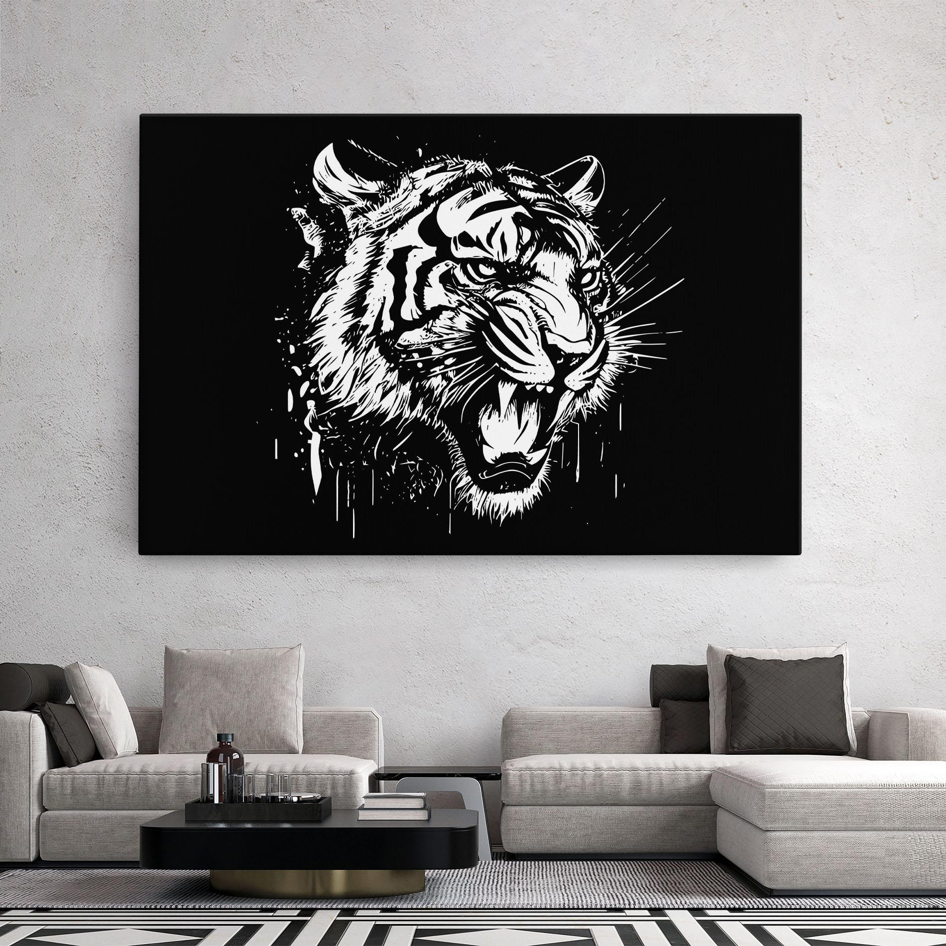 Tablou Canvas Angry Tiger Head mockup 2