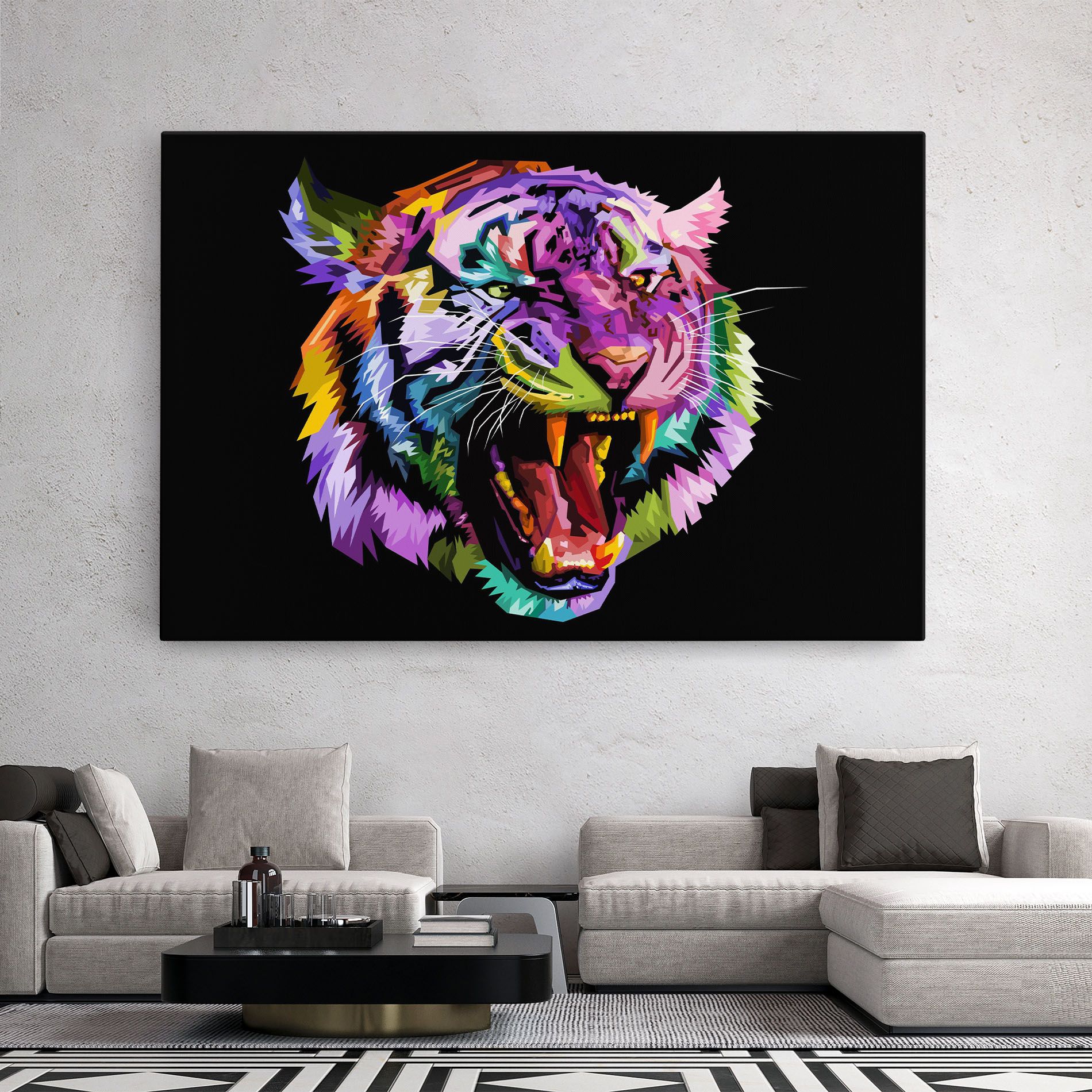 Tiger On Black mockup 2