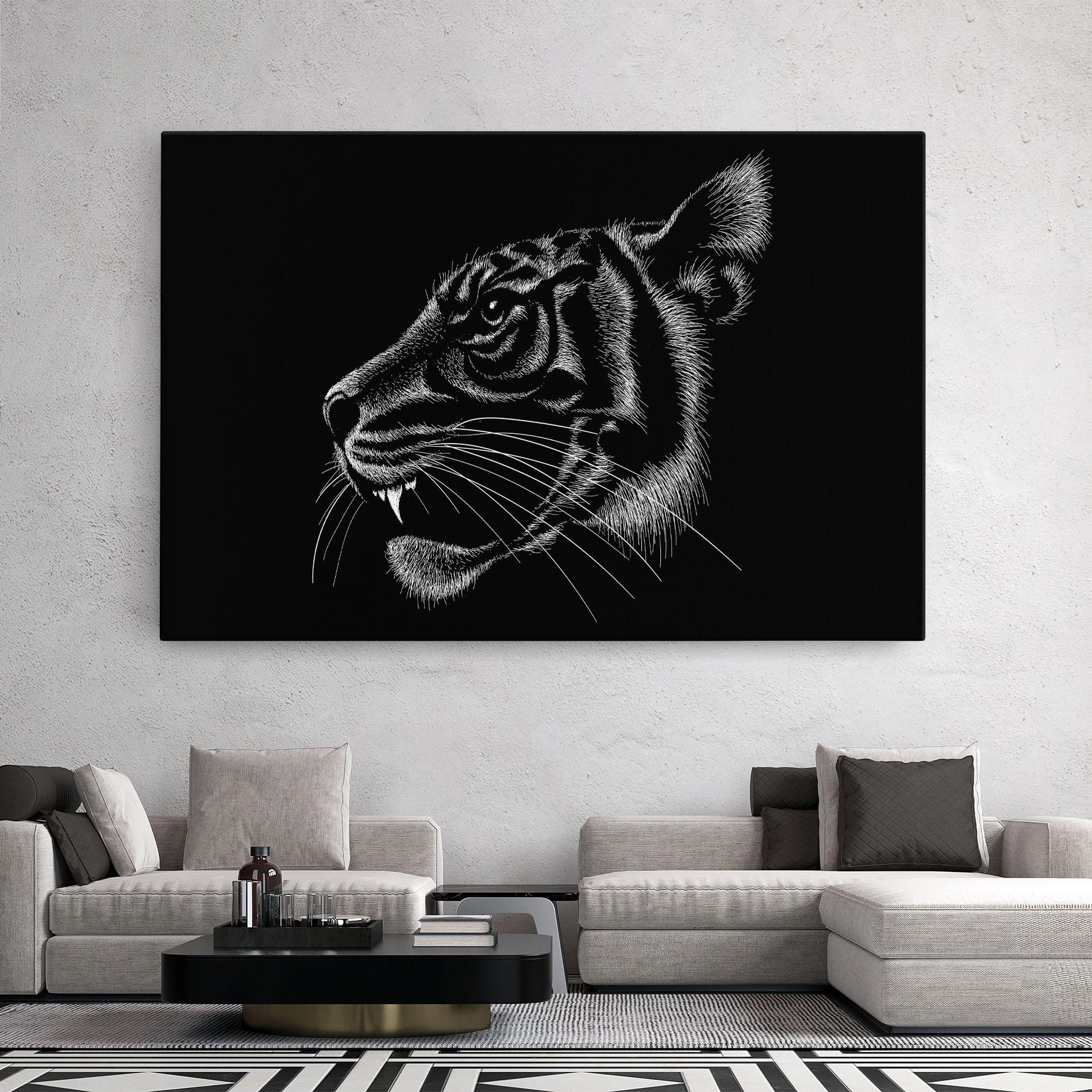 Tablou Canvas Tiger White Head mockup 2