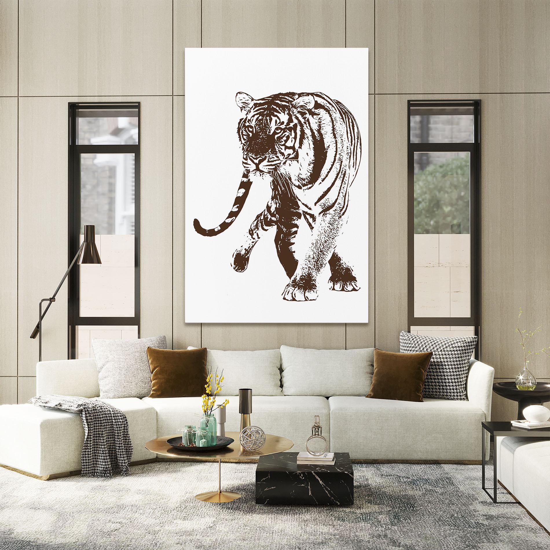 Tablou Canvas Brown Line Tiger mockup 2