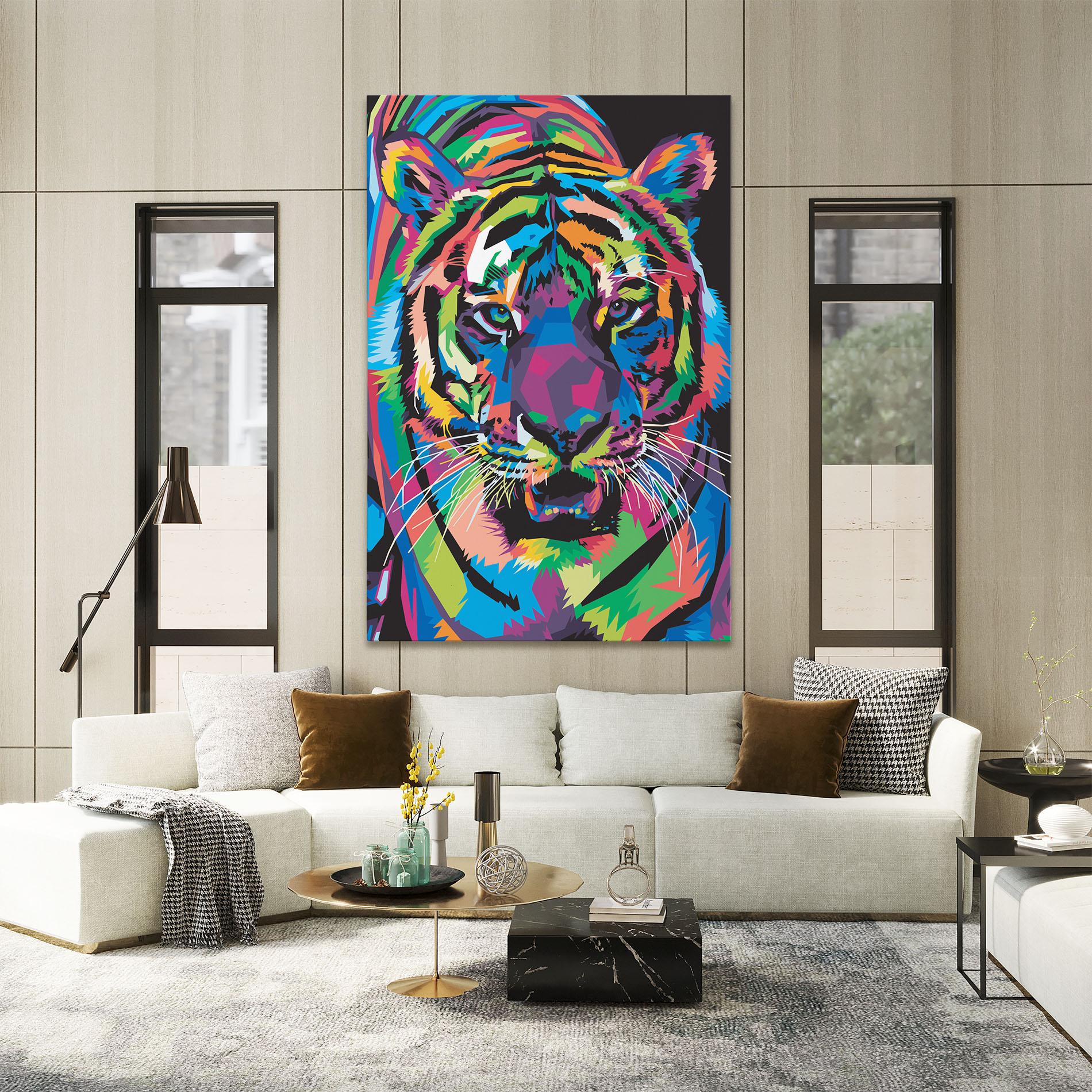 Tablou Canvas Mix Color Tiger mockup 2