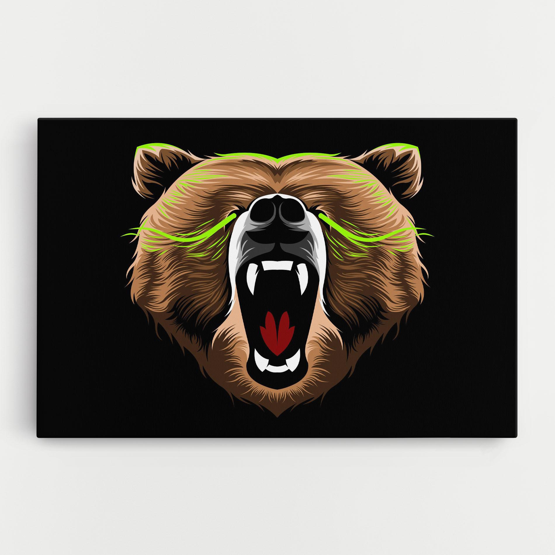 Tablou Canvas Green Line Bear mockup 0