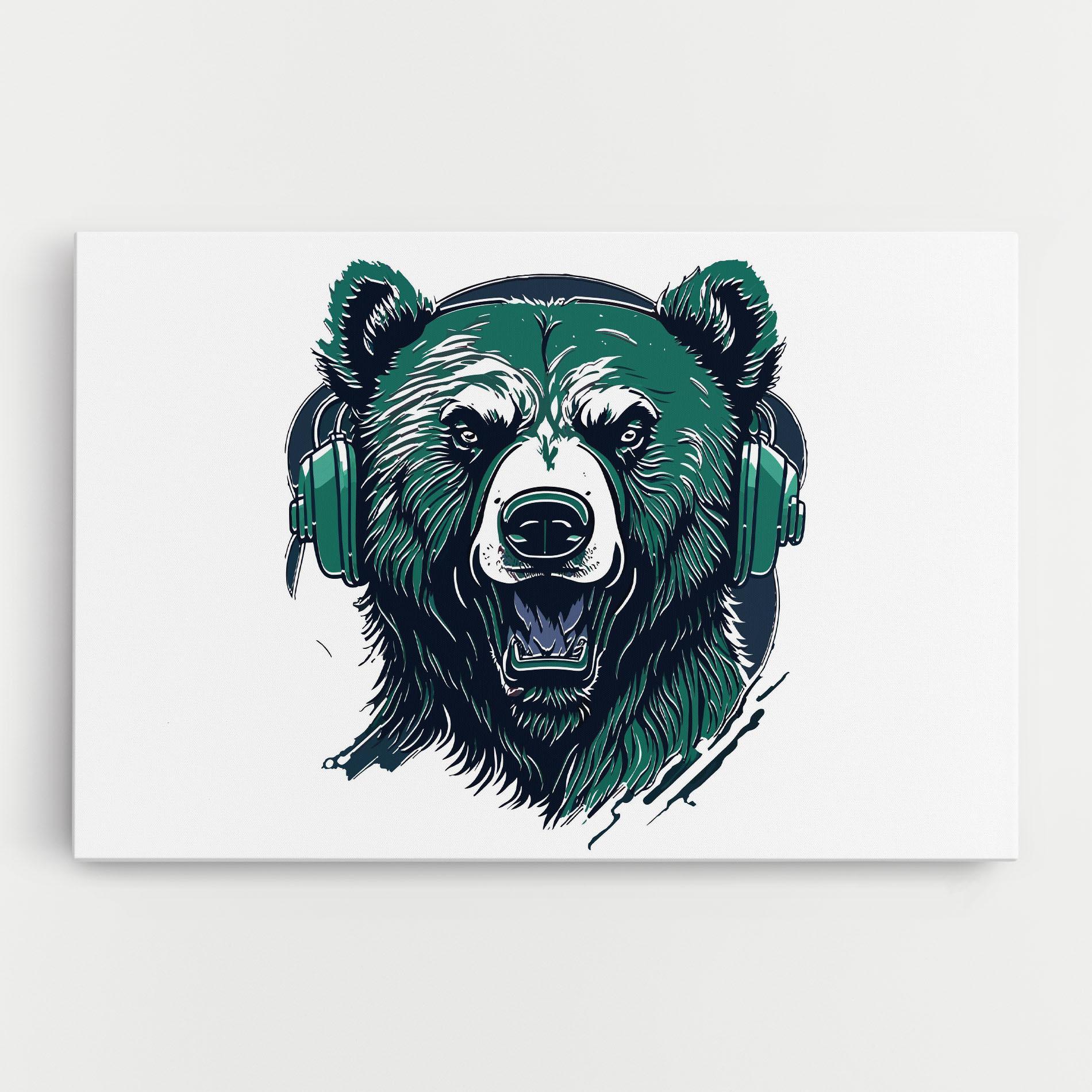 Tablou Canvas Green Music Bear mockup 0