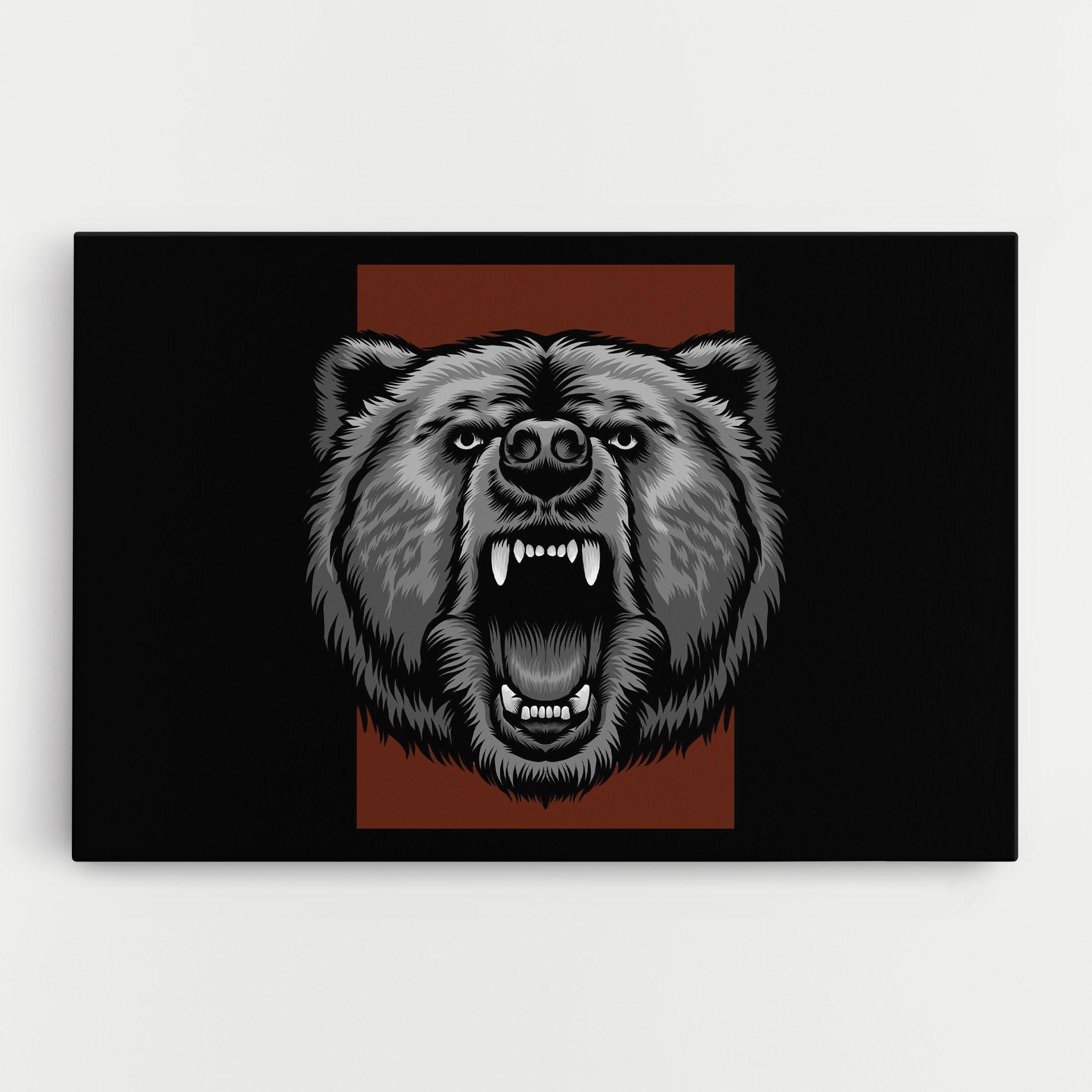 Tablou Canvas Grey Bear Head mockup 0