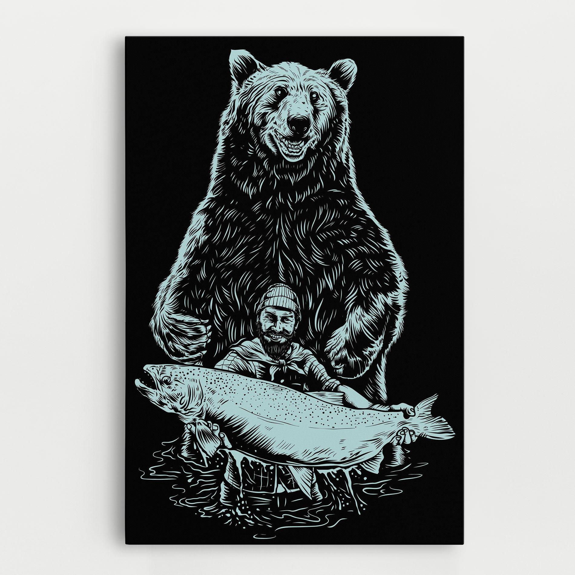 Tablou Canvas Fishing Bear mockup 0