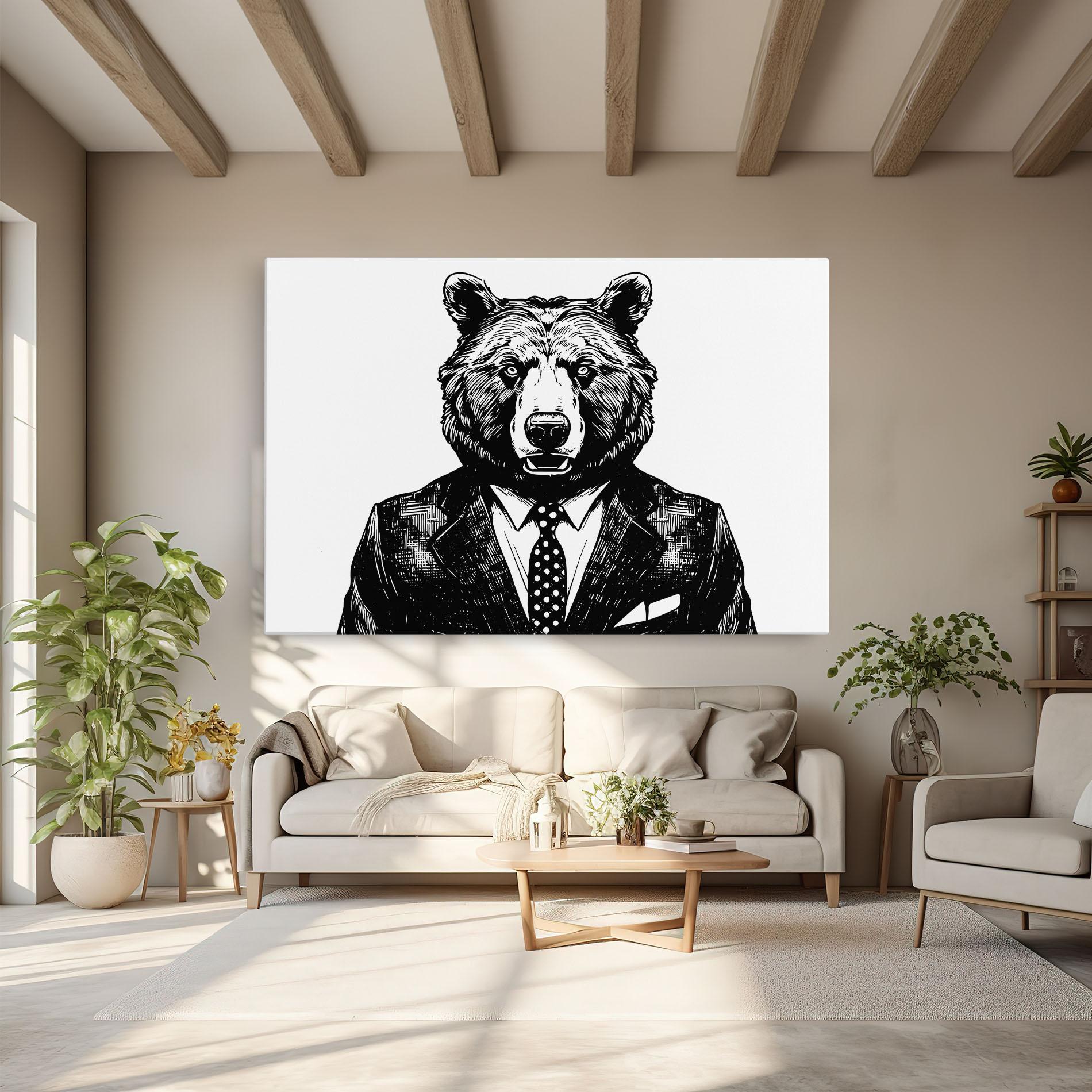 Tablou Canvas Bear In Suit mockup 6