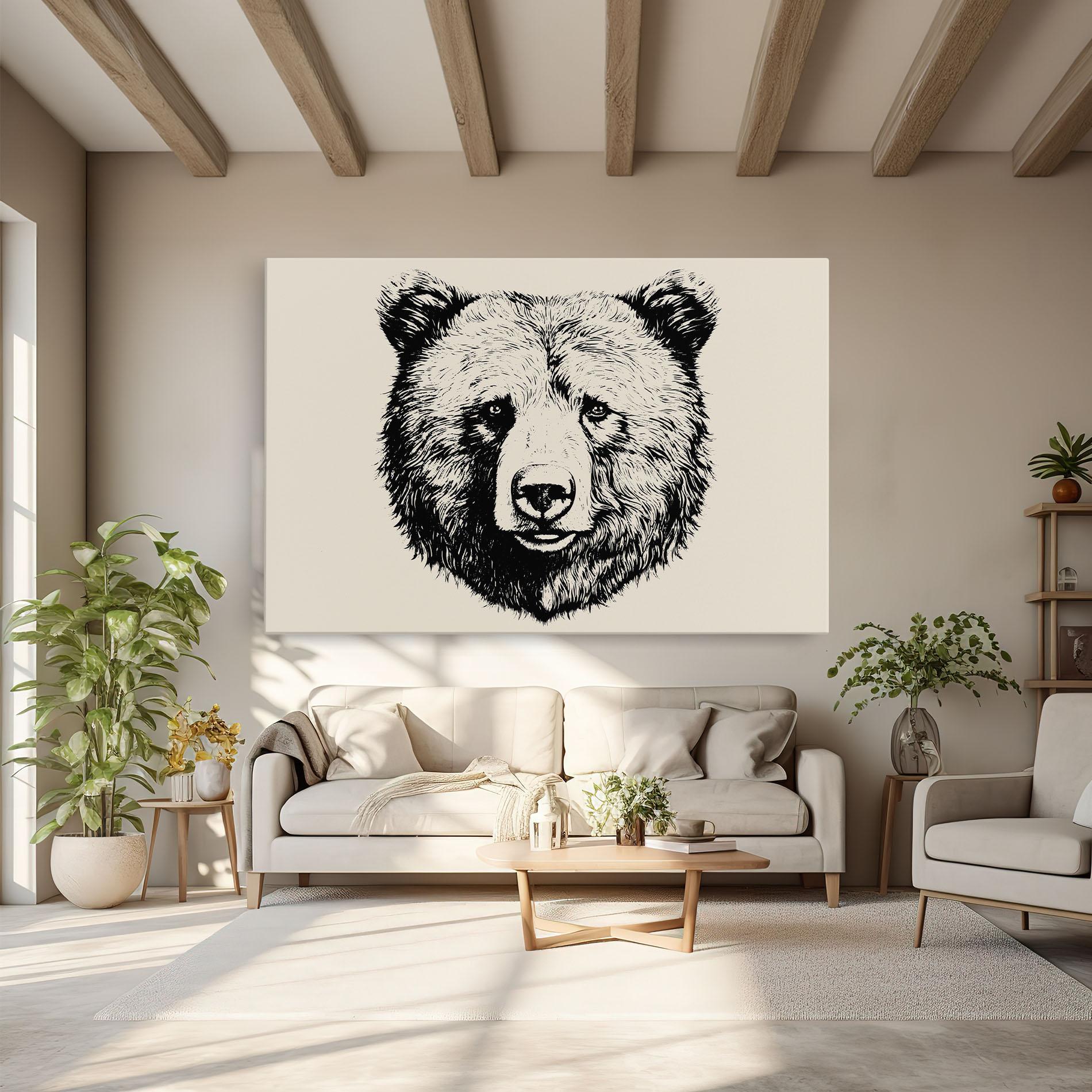Tablou Canvas Cream Head Bear mockup 6