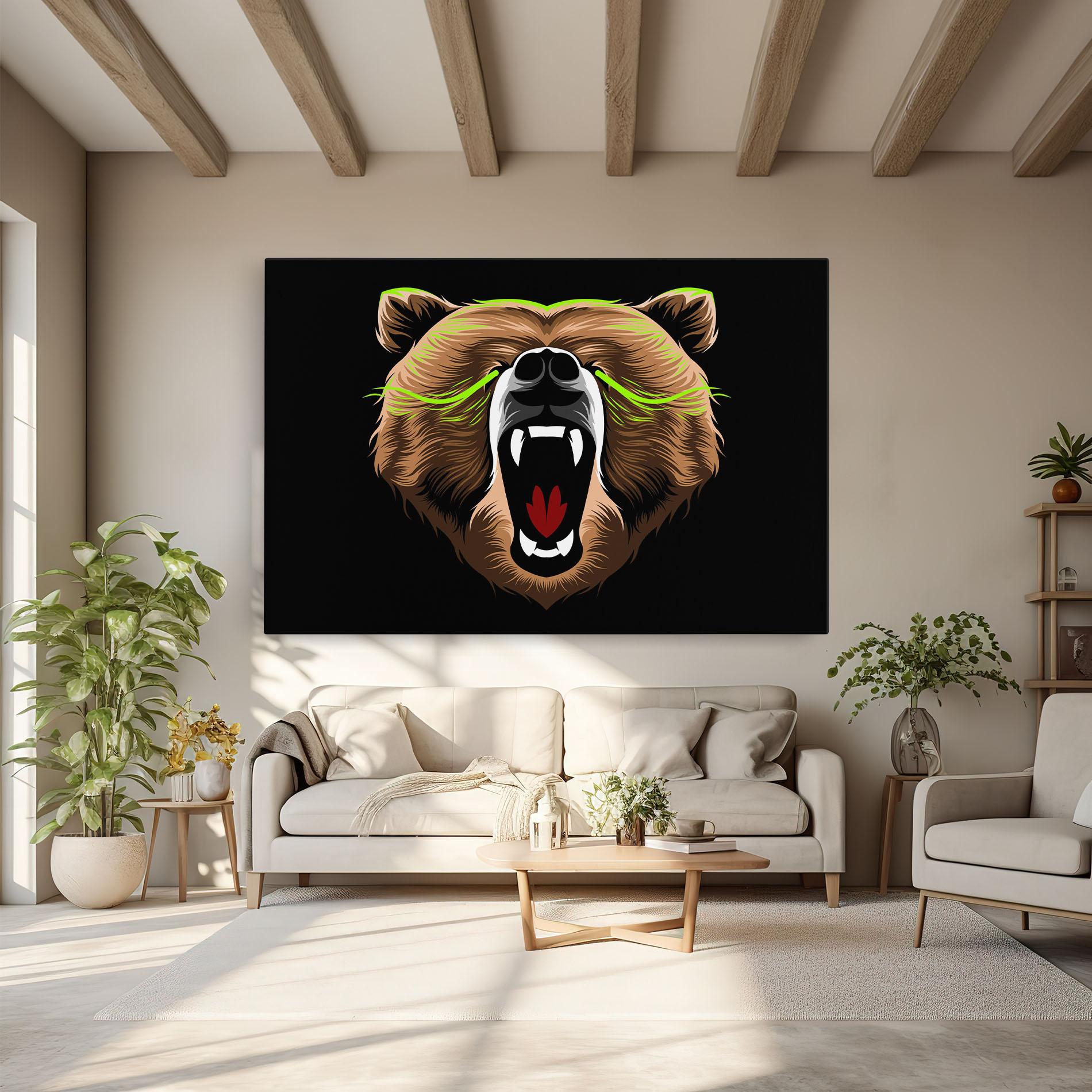 Tablou Canvas Green Line Bear mockup 6