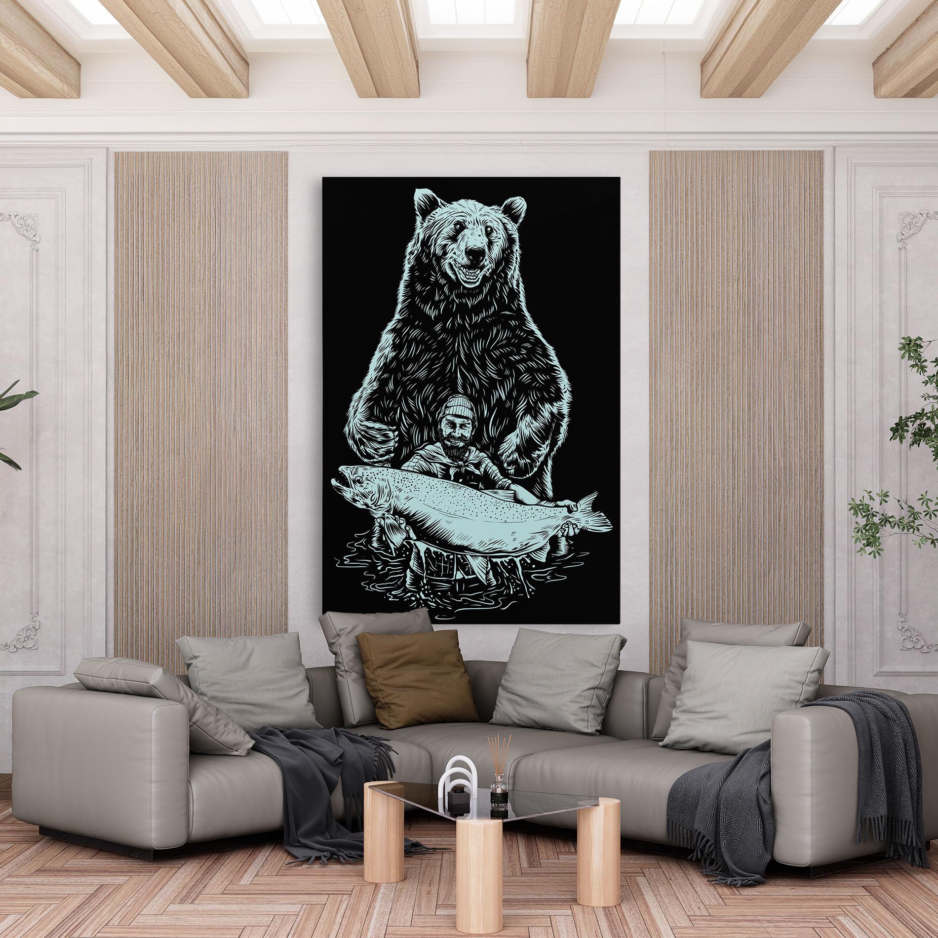 Tablou Canvas Fishing Bear mockup 6