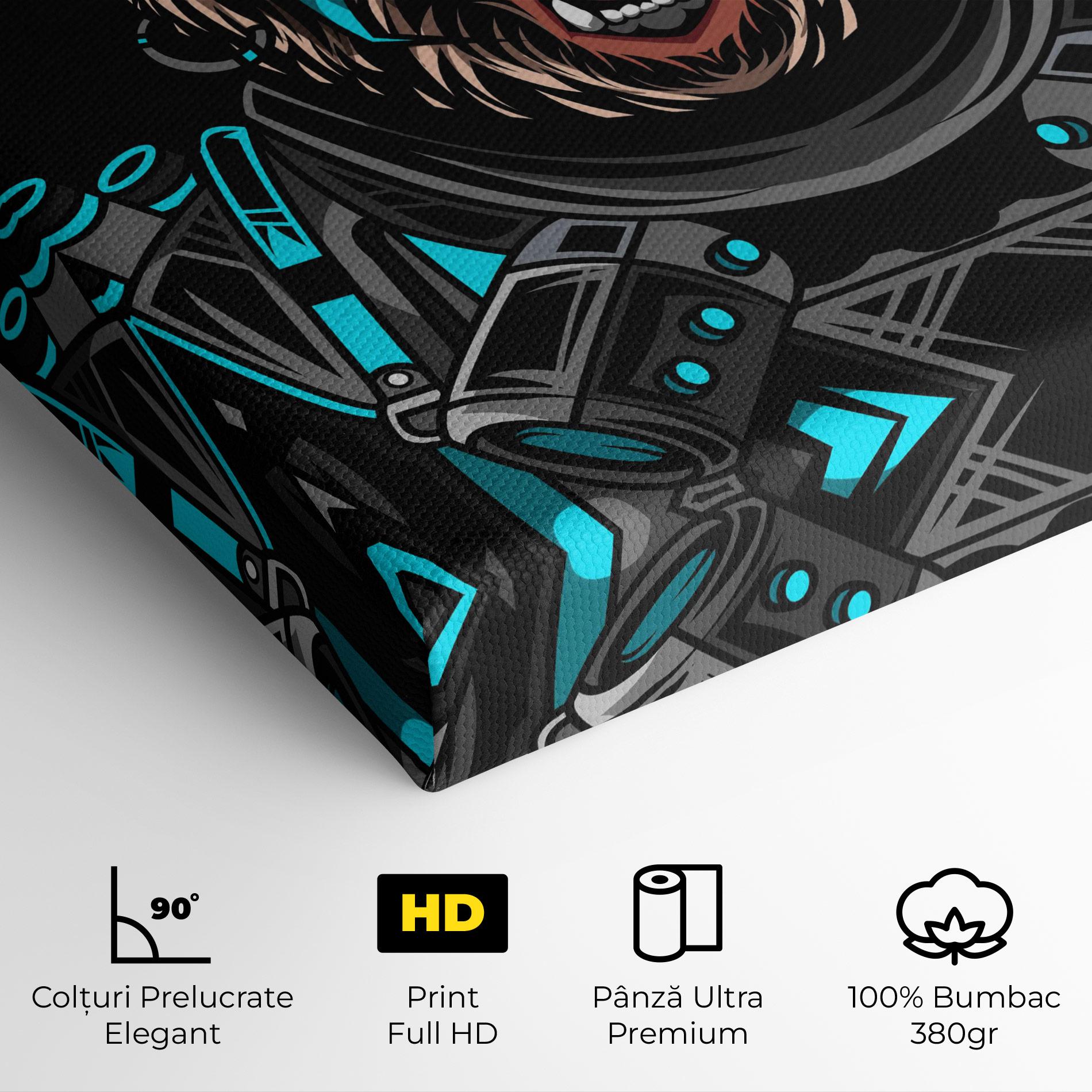 Tablou Canvas Black Cyborg Bear mockup 4