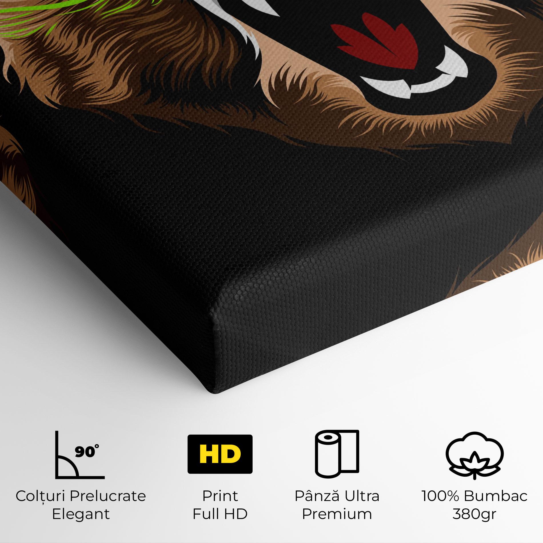 Tablou Canvas Green Line Bear mockup 4