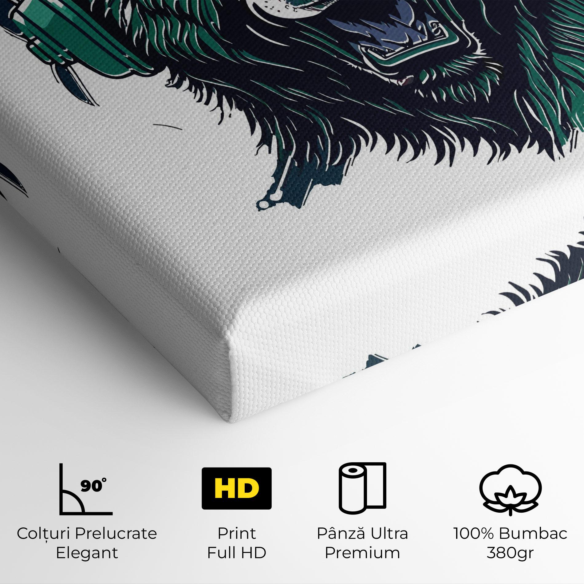 Tablou Canvas Green Music Bear mockup 4