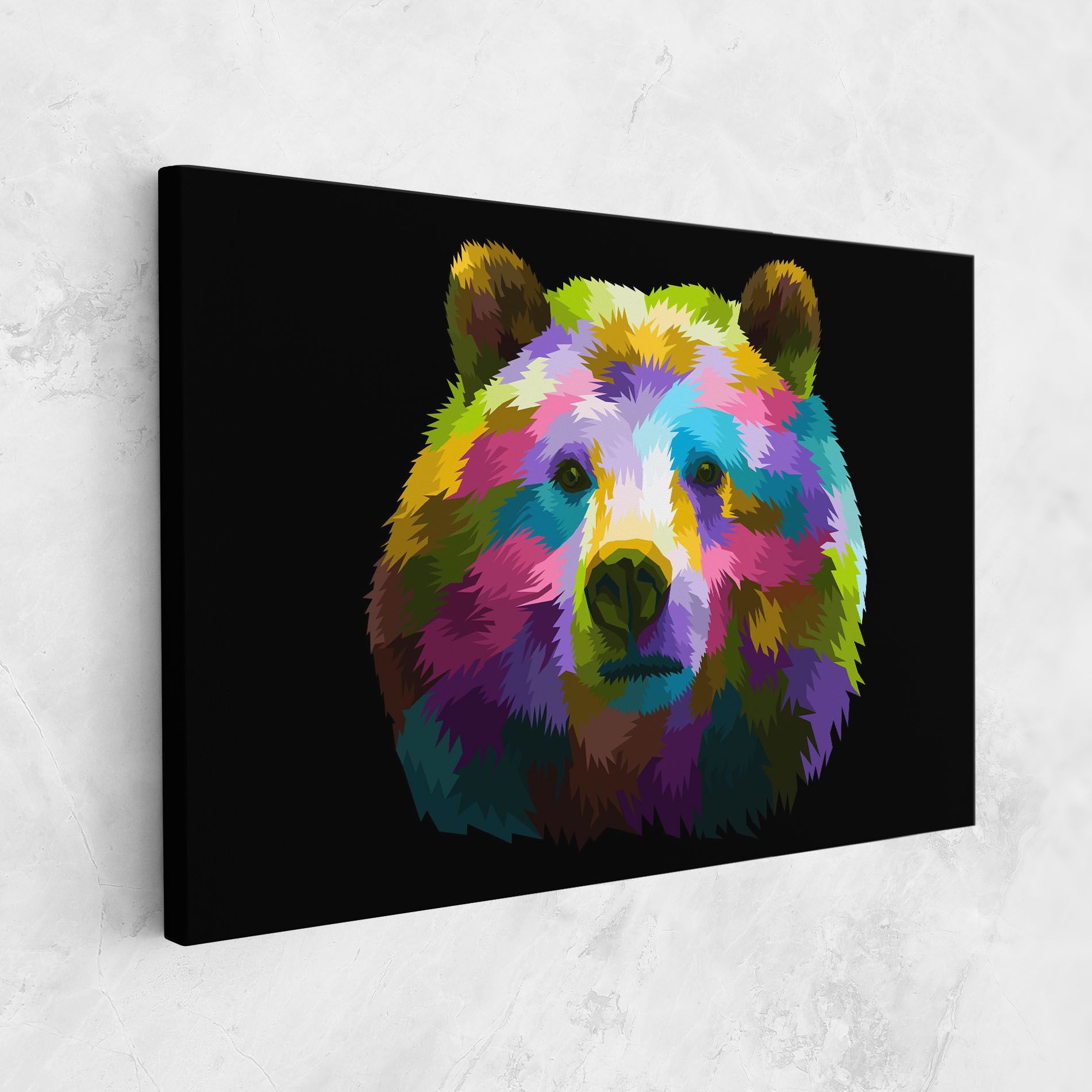 Colorful Bear Head mockup 1