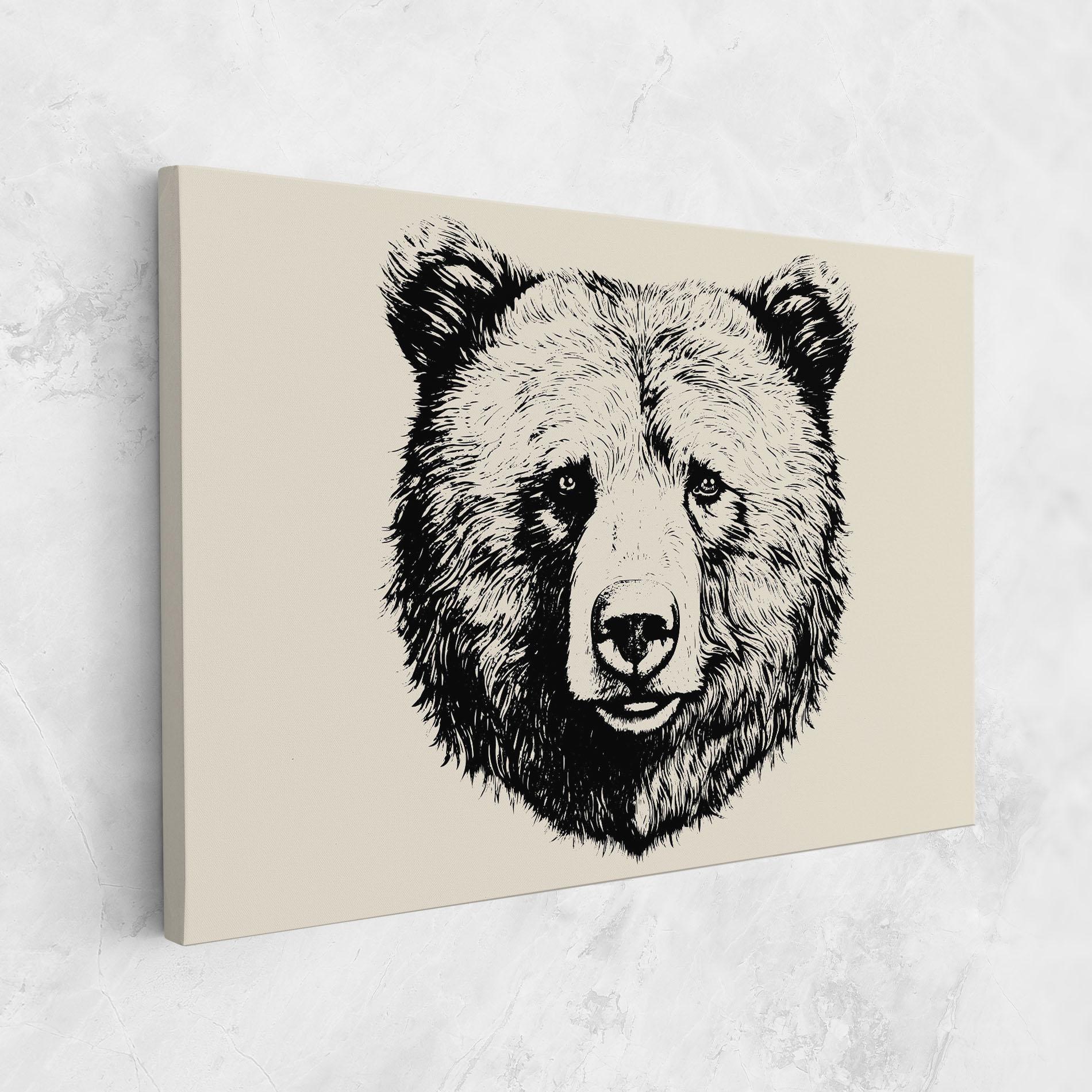 Tablou Canvas Cream Head Bear mockup 1