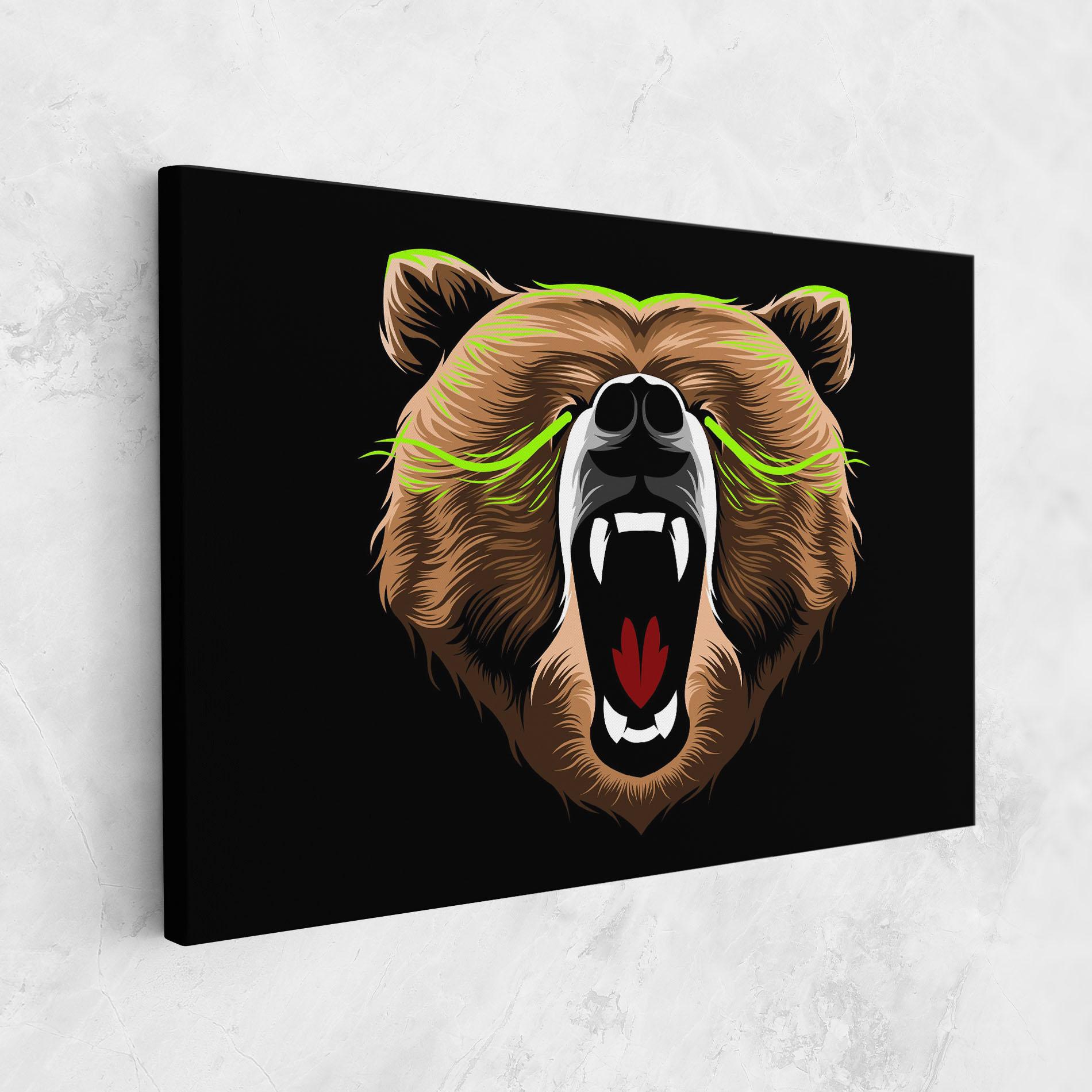 Tablou Canvas Green Line Bear mockup 1