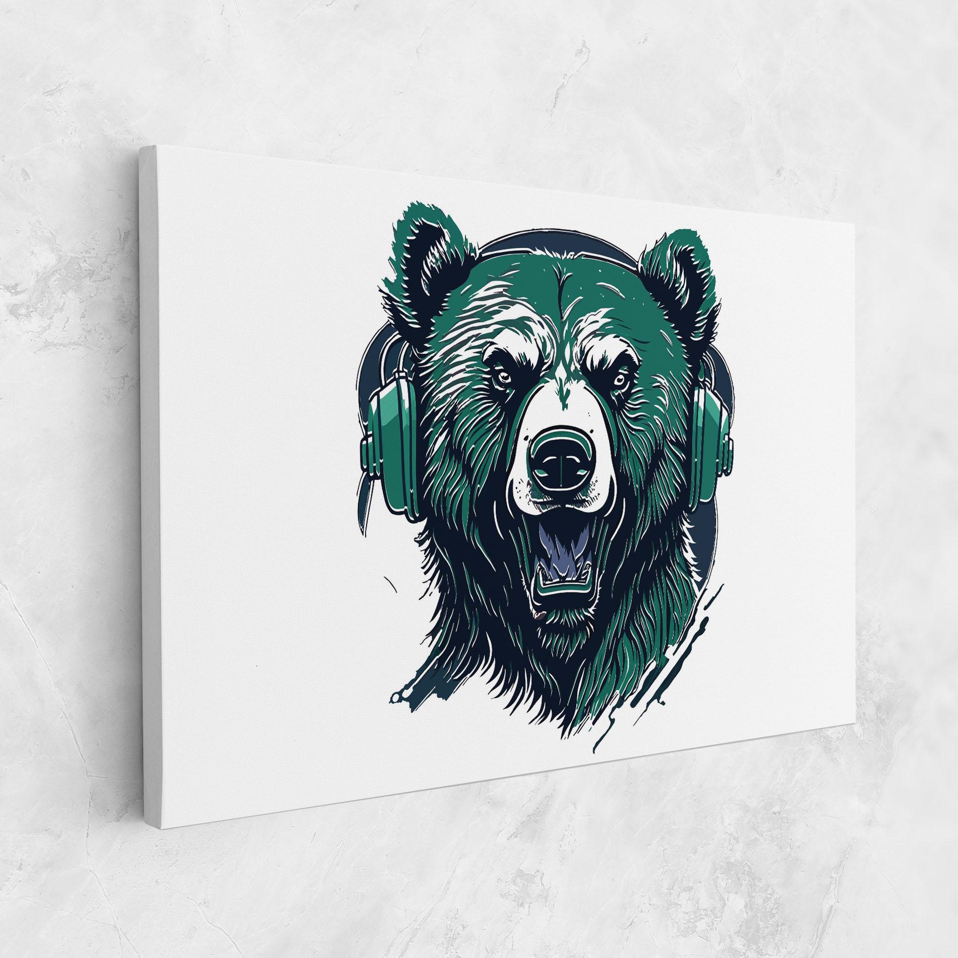 Tablou Canvas Green Music Bear mockup 1
