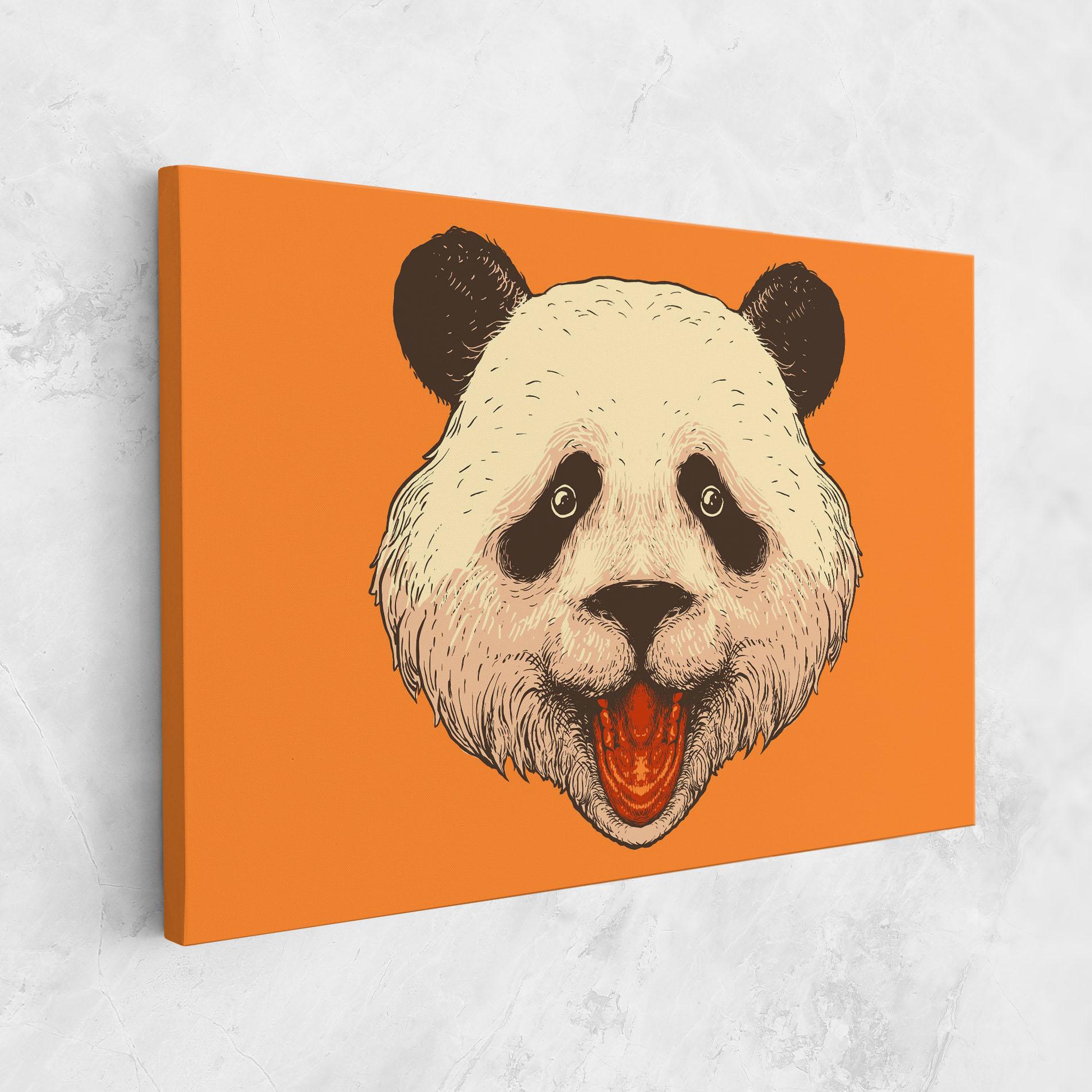 Tablou Canvas Panda On Orange mockup 1
