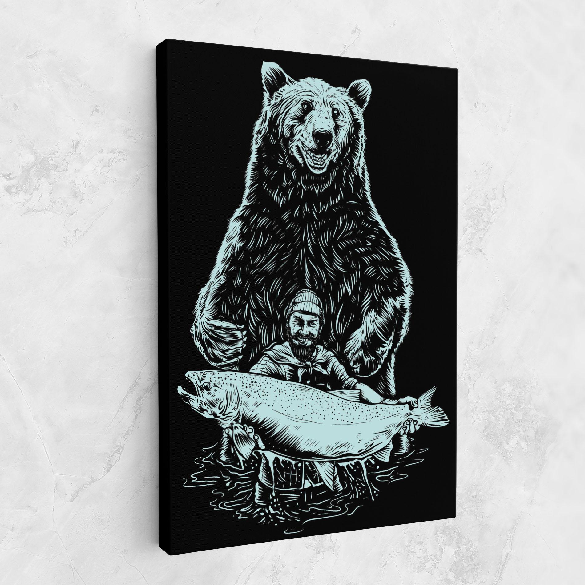 Tablou Canvas Fishing Bear mockup 1
